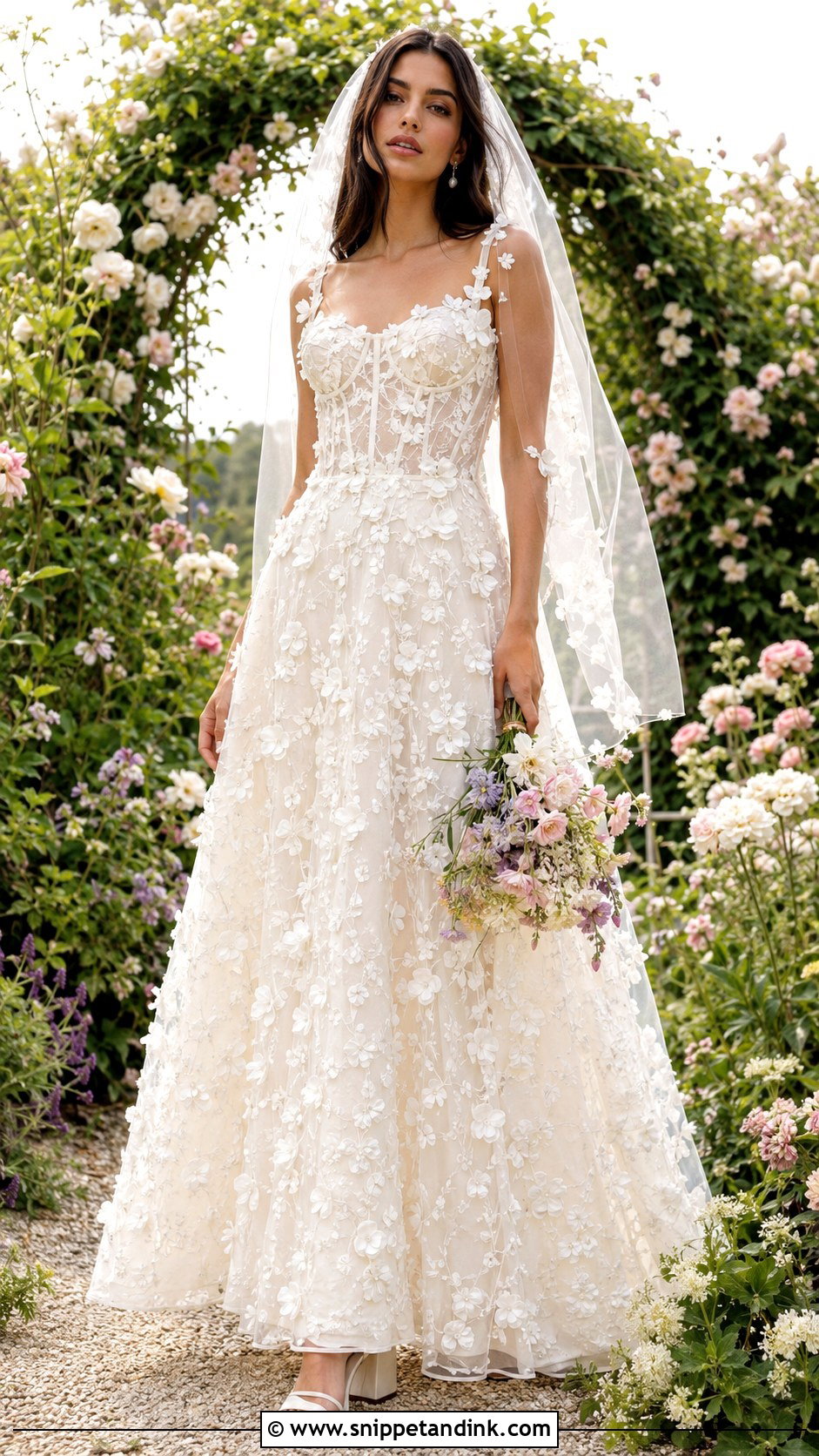 Floral Applique Fairy Wedding Dress - Snippet and Ink - 20 Fairy Wedding Dresses