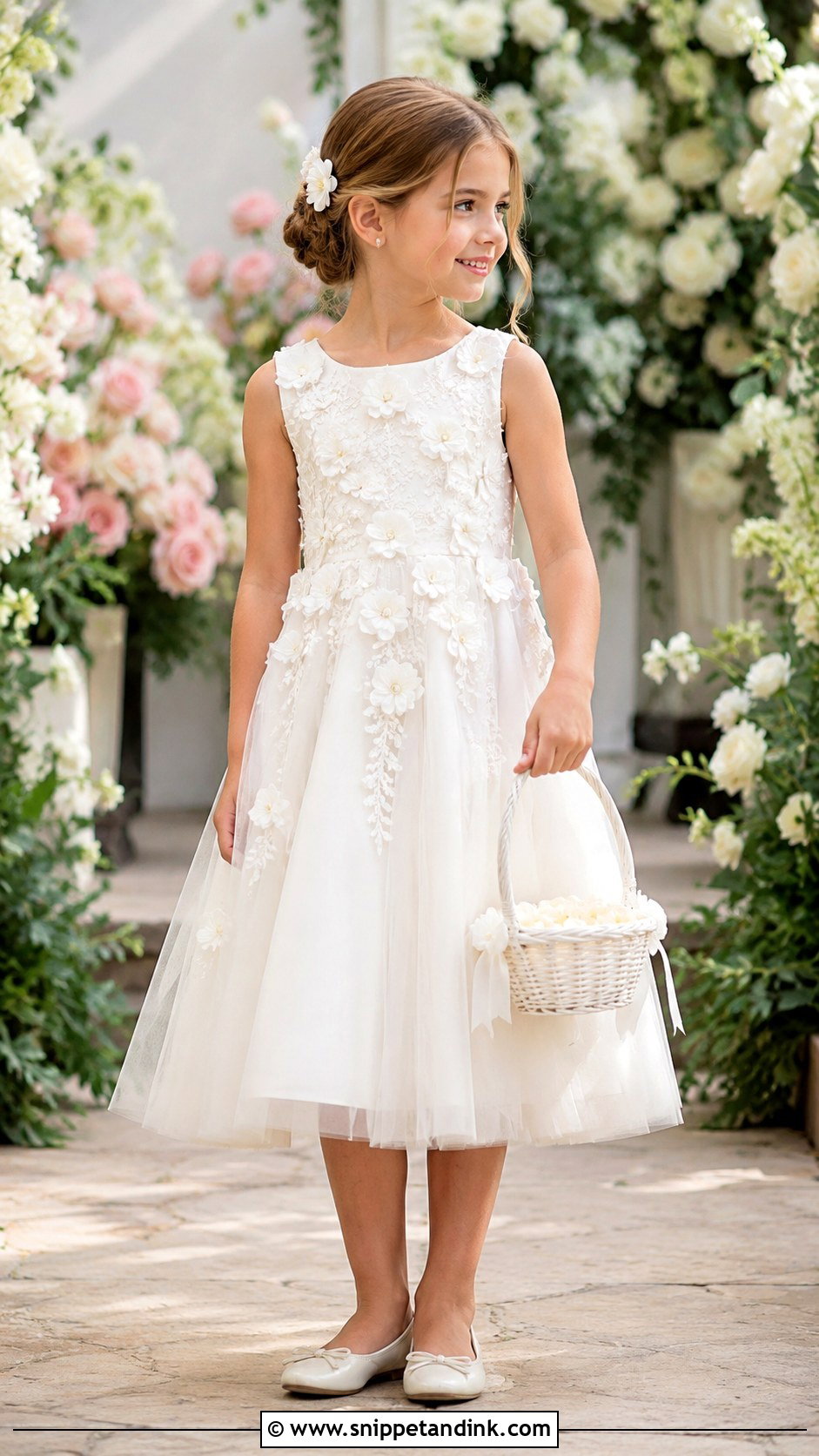Floral Applique Flower Girl Dress - Snippet and Ink - 25 Wedding Dress for Girls Ideas