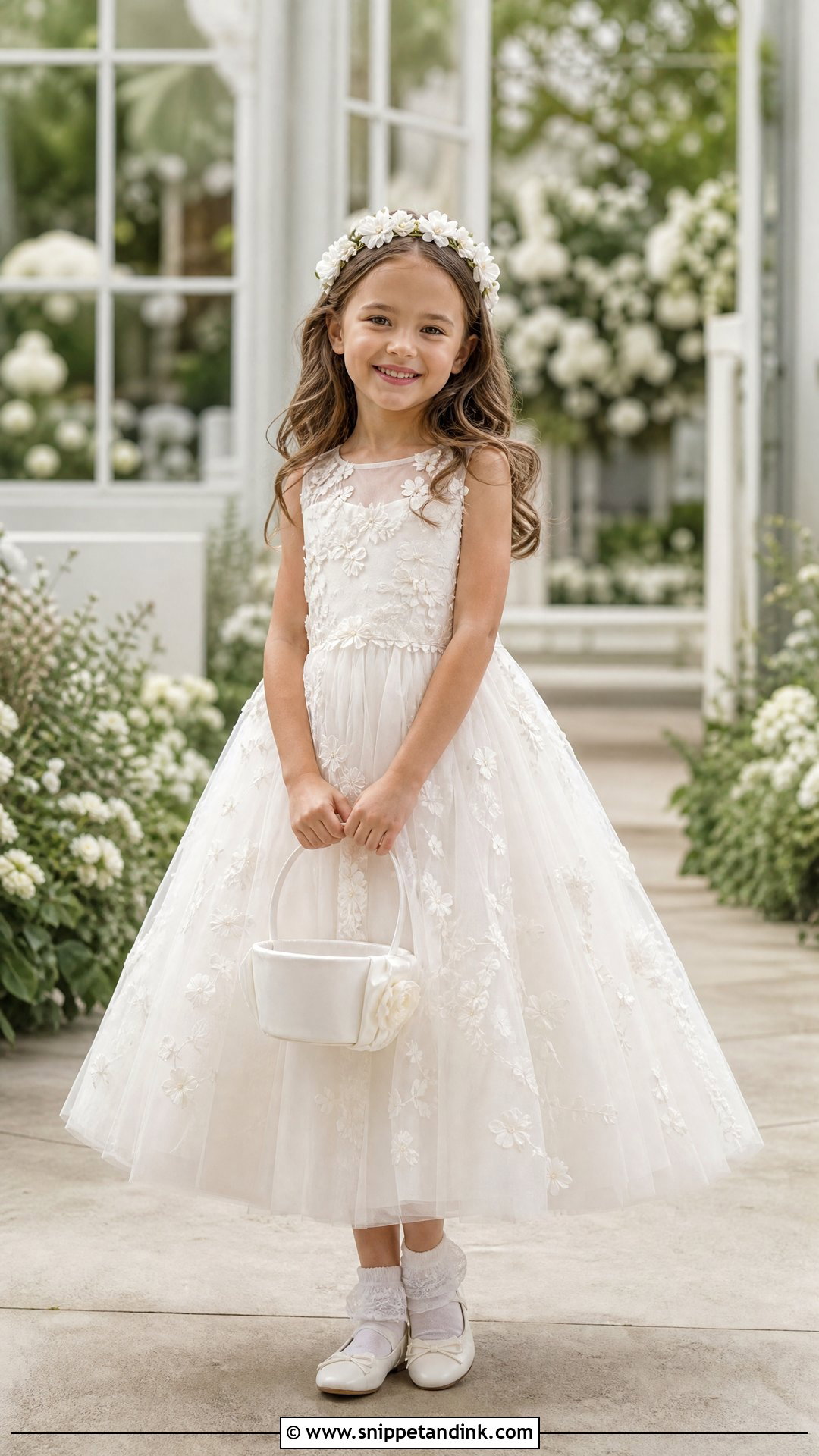 Floral Applique Flower Girl Wedding Dress - Snippet and Ink - 20 Wedding Dress for Kids Girl Ideas