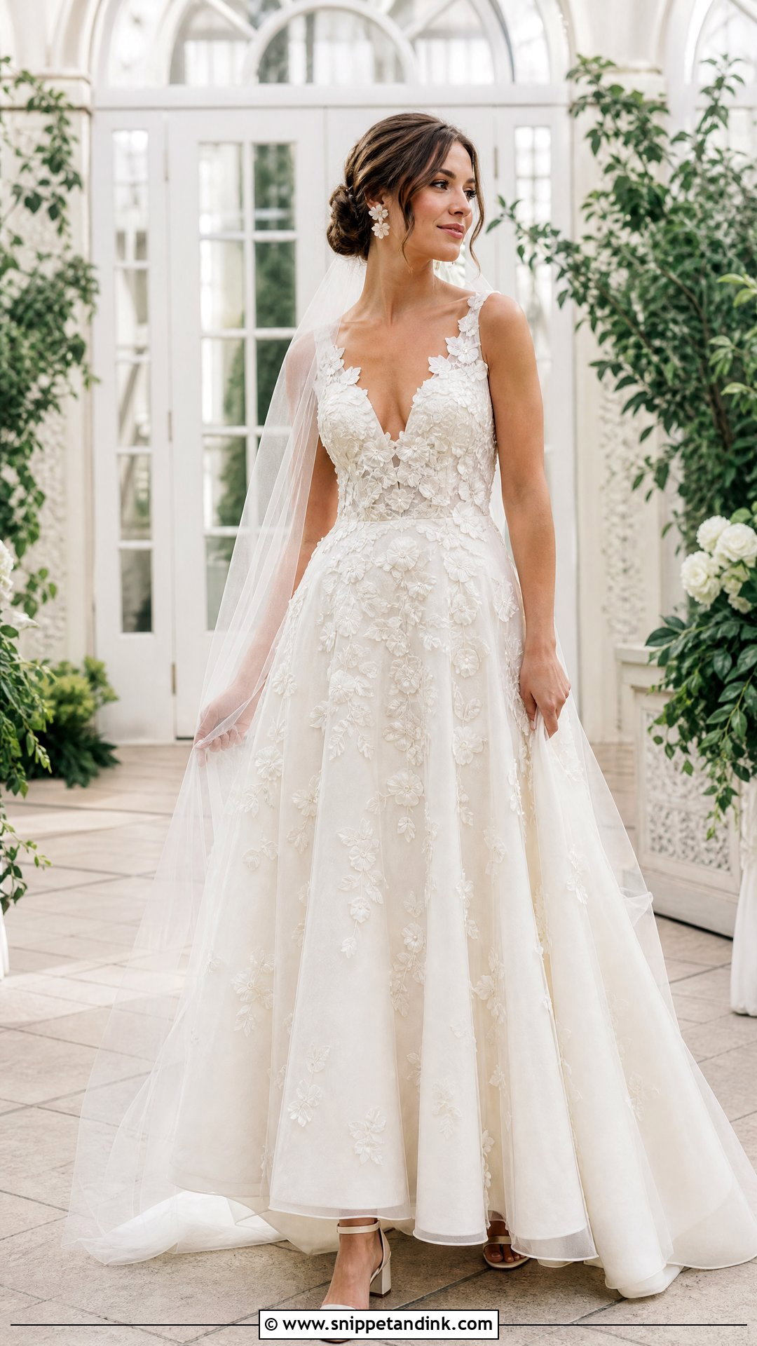 Floral Applique Formal Bridal Dress - Snippet and Ink - 20 Formal Bridal Dress Ideas