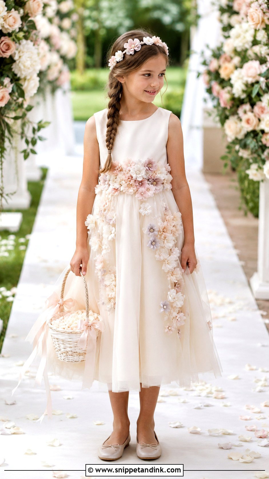 Floral Applique Girl Wedding Dress - Snippet and Ink - 20 Drees Design for Girl Wedding Ideas