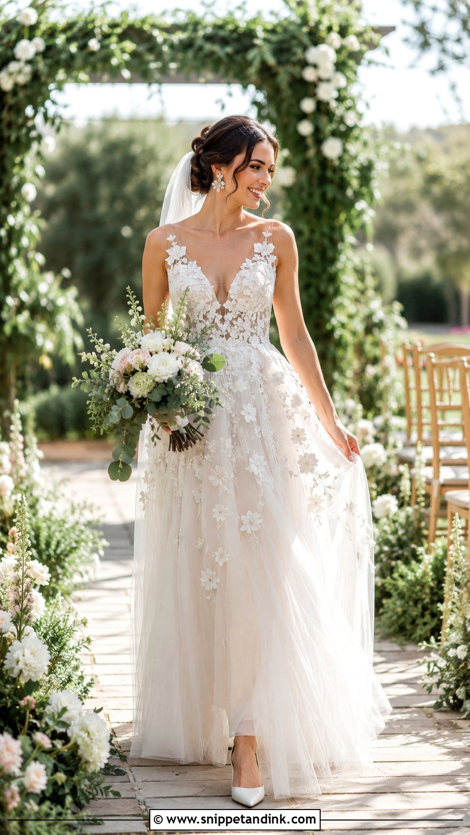 Floral Applique Gown For Wedding - Snippet and Ink - 25 Gowns for Wedding