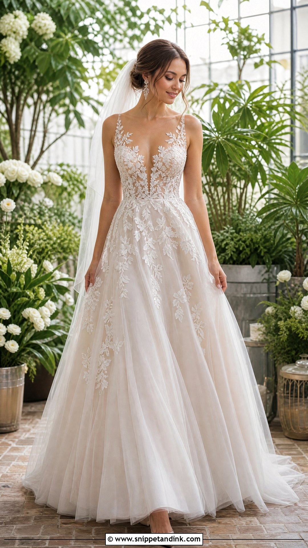Floral Applique Homemade Wedding Dress - Snippet and Ink - 20 Homemade Wedding Dress Ideas