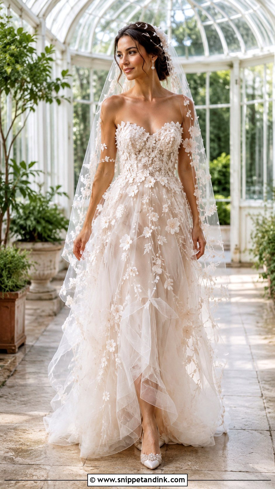 Floral Applique Jellyfish Wedding Dress - Snippet and Ink - 20 Jellyfish Wedding Dress Ideas