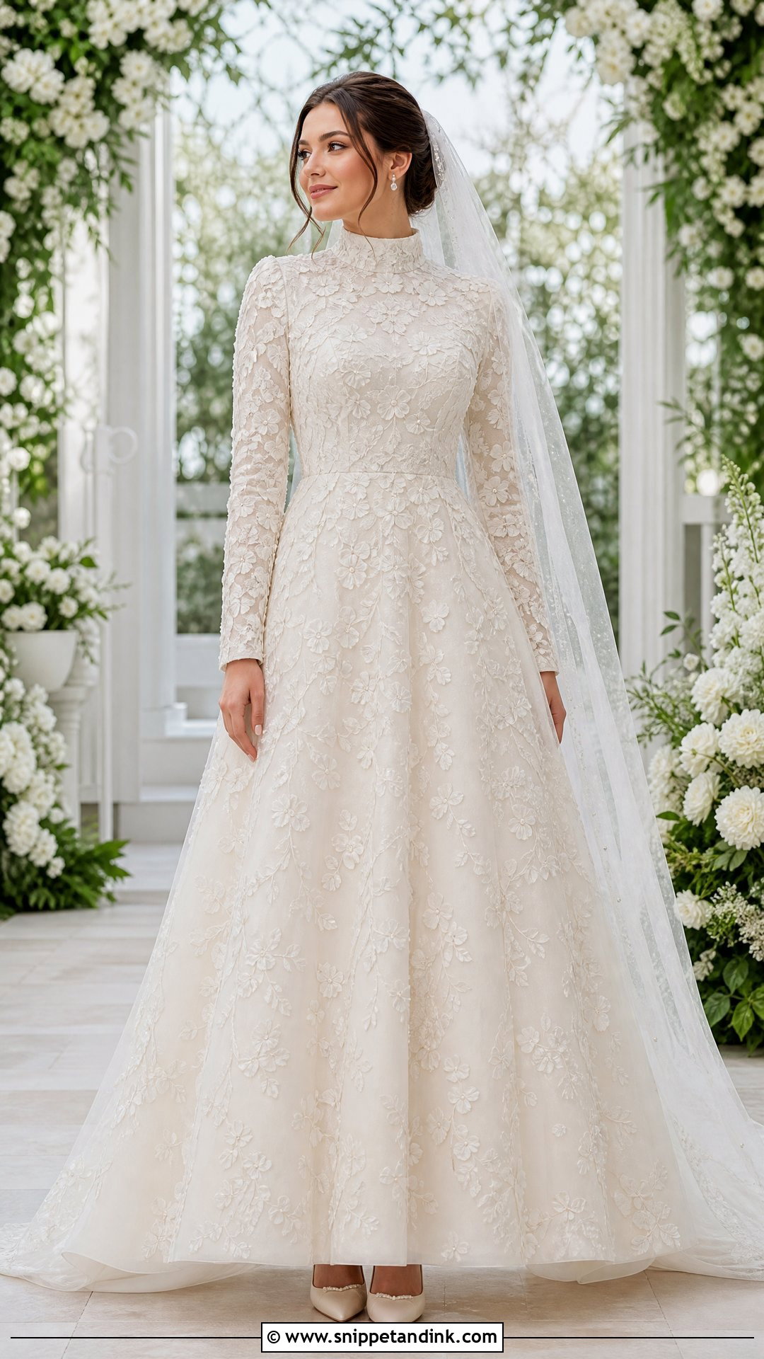 Floral Applique Jewish Wedding Dress - Snippet and Ink - 25 Jewish Wedding Dress Ideas