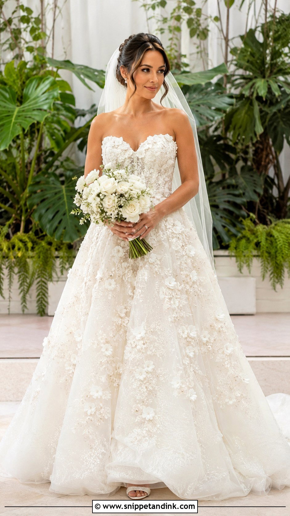Floral Applique Lace Princess Wedding Dress - Snippet and Ink - 20 Lace Princess Wedding Dresses