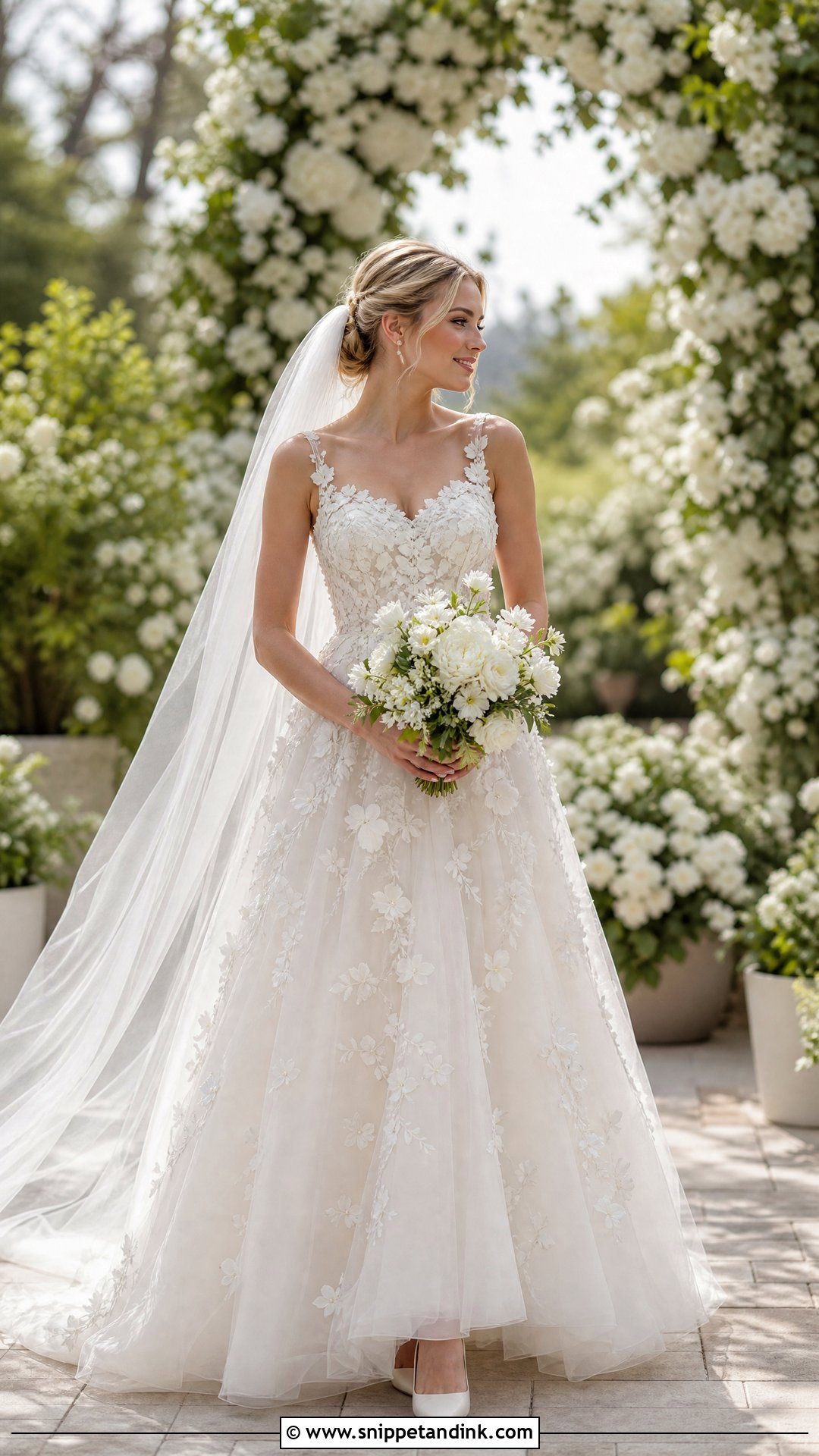 Floral Applique Marriage Dress - Snippet and Ink - 20 Marriage Dresses