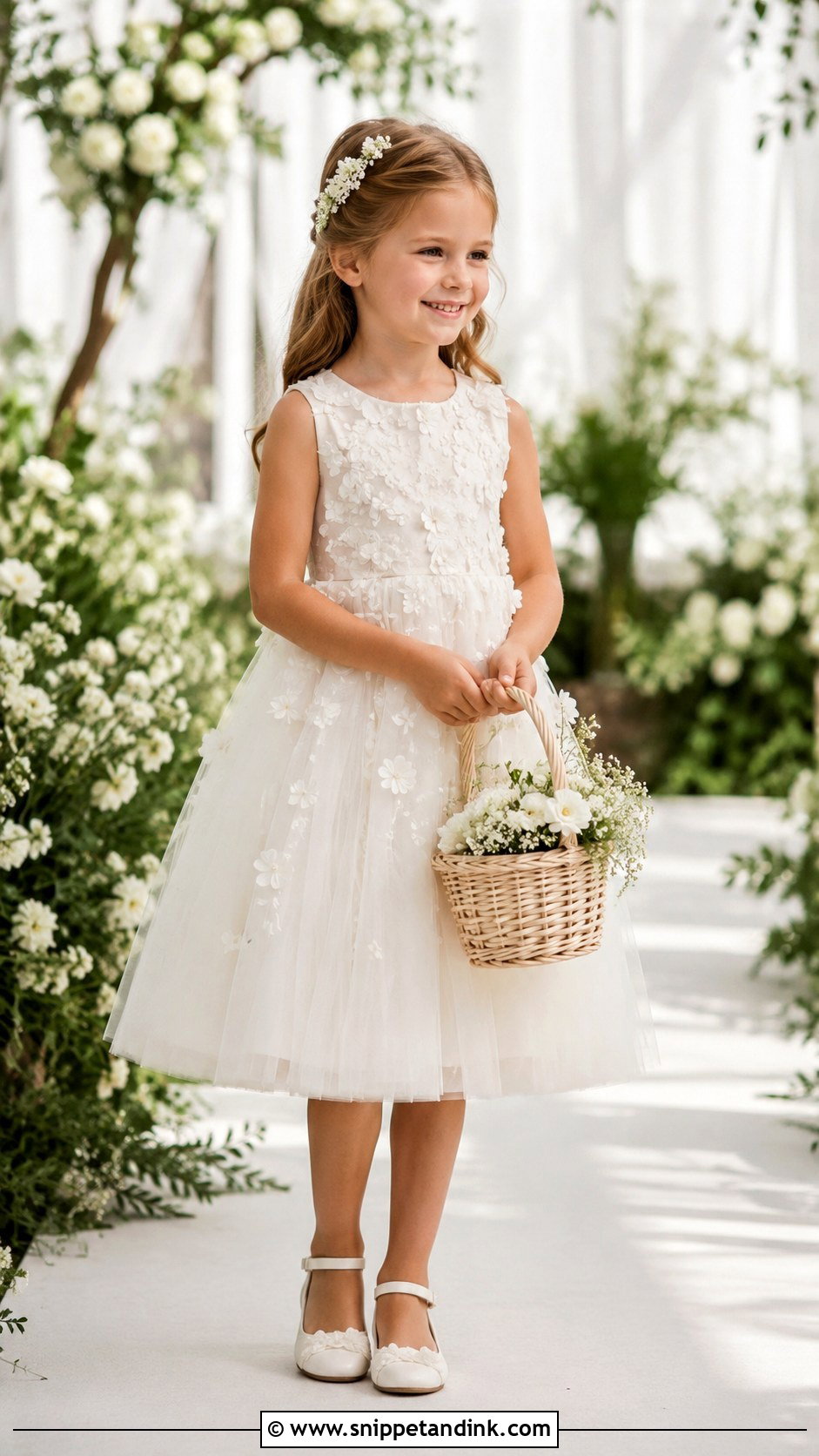 Floral Applique Mini Bride Dress Outfit - Snippet and Ink - 20 Mini Bride Ideas