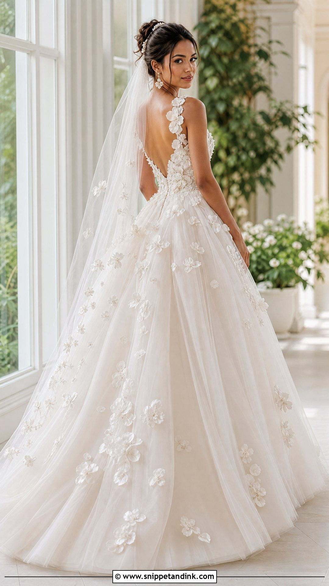 Floral Applique Poofy Princess Wedding Dress - Snippet and Ink - 20 Poofy Wedding Dress Princesses Ideas
