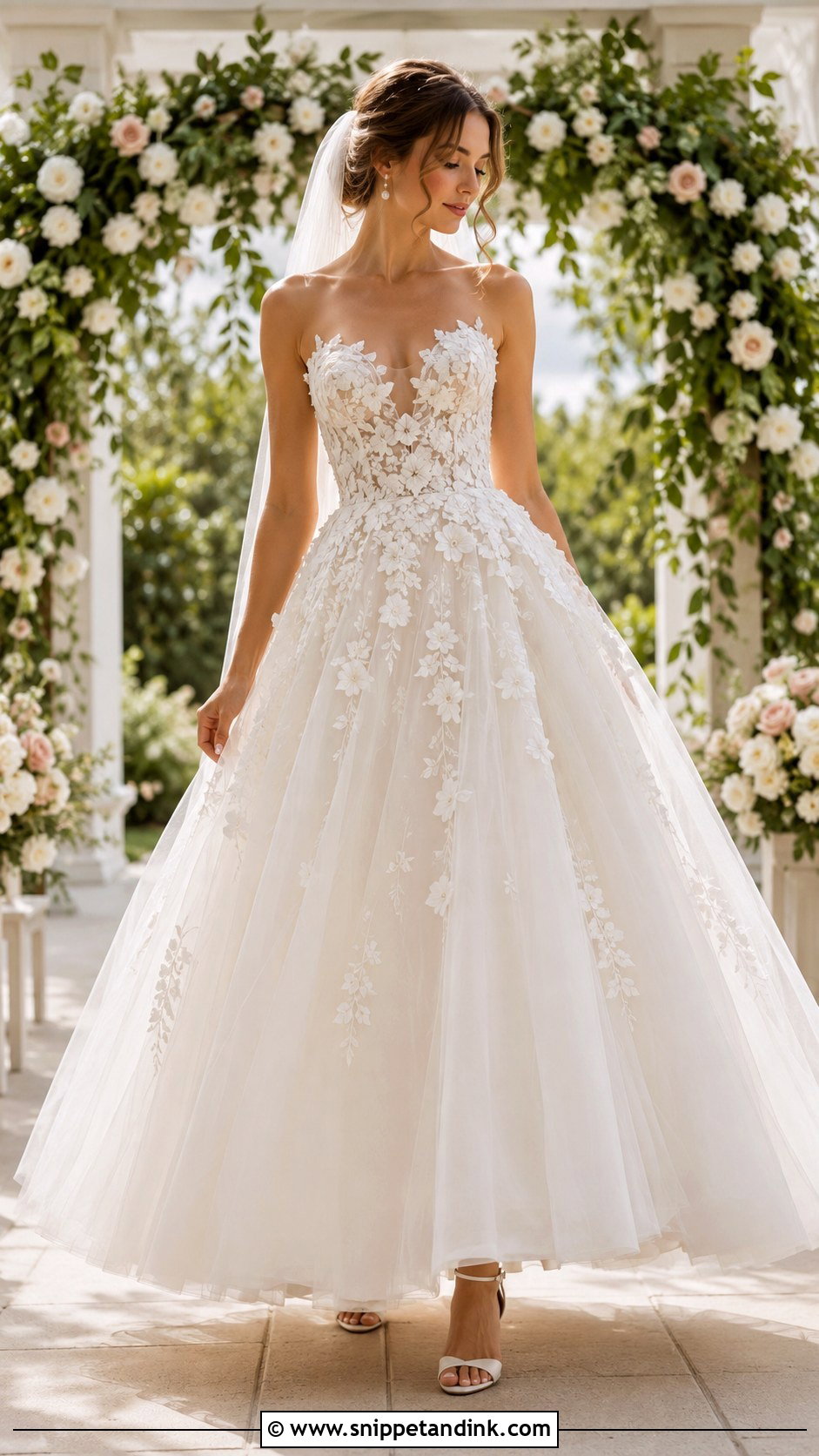 Floral Applique Poofy Wedding Dress - Snippet and Ink - 30 Poofy Wedding Dress Ideas