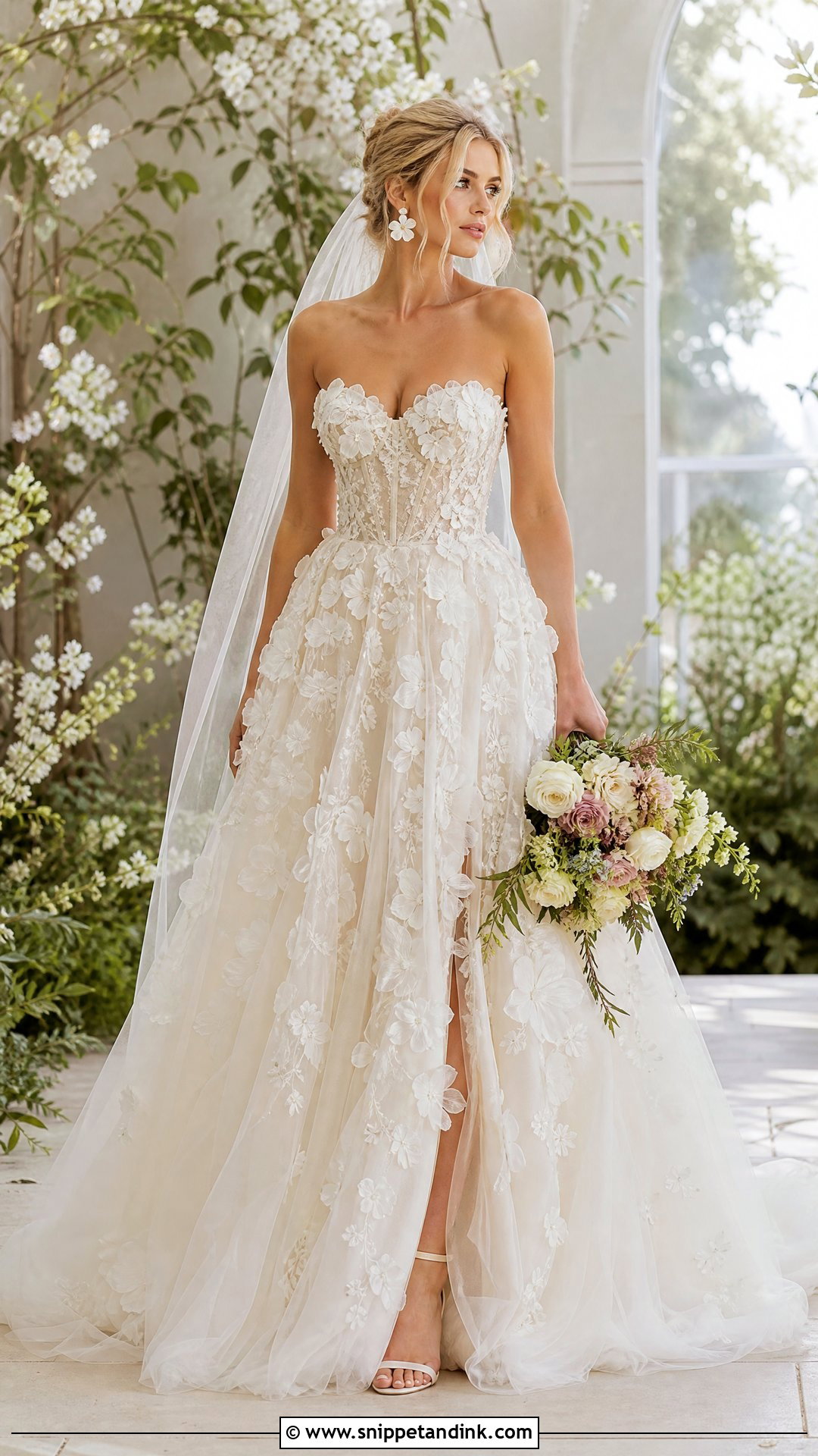 Floral Applique Princess Ball Gown - Snippet and Ink - 20 Wedding Ball Gown Princess Ideas
