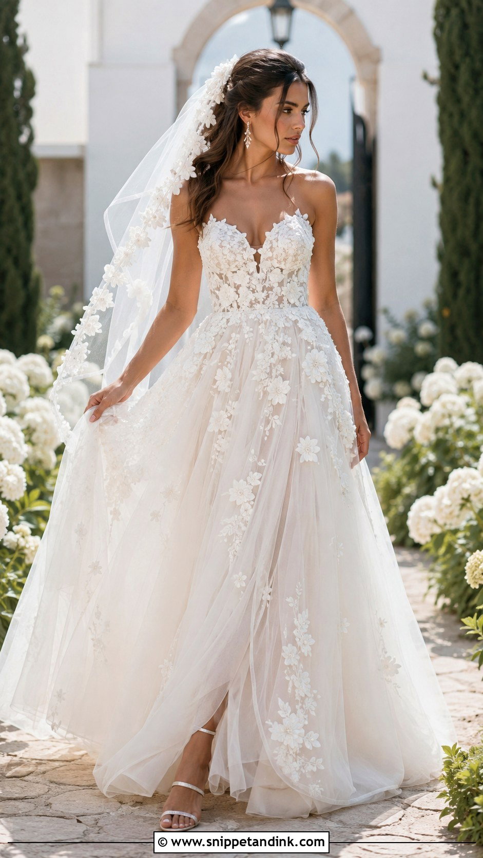 Floral Applique Princess Bridal Gown - Snippet and Ink - 20 Princess Bridal Gown Ideas