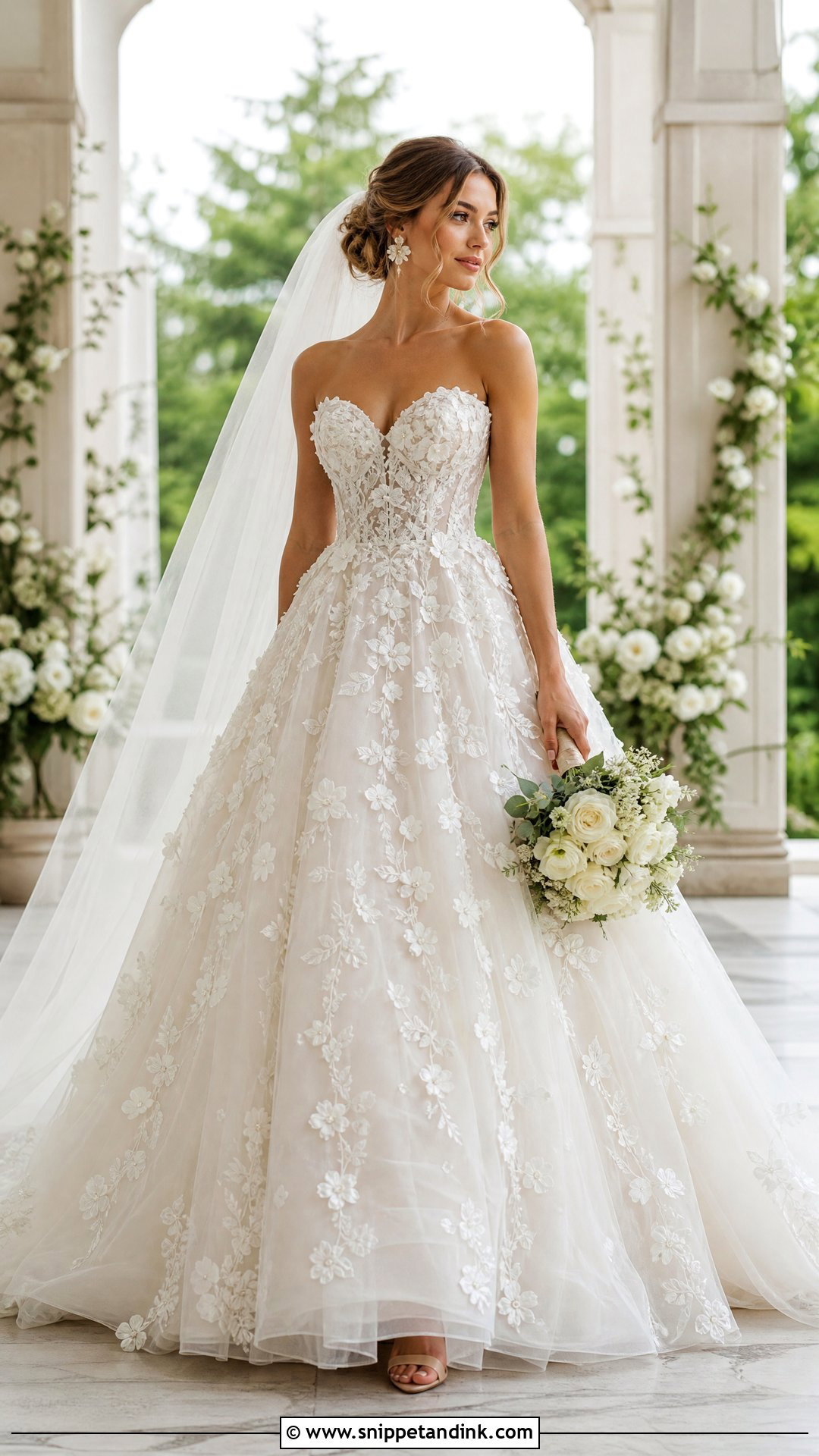Floral Applique Princess Wedding Dress - Snippet and Ink - 20 Princess Elegant Wedding Dresses