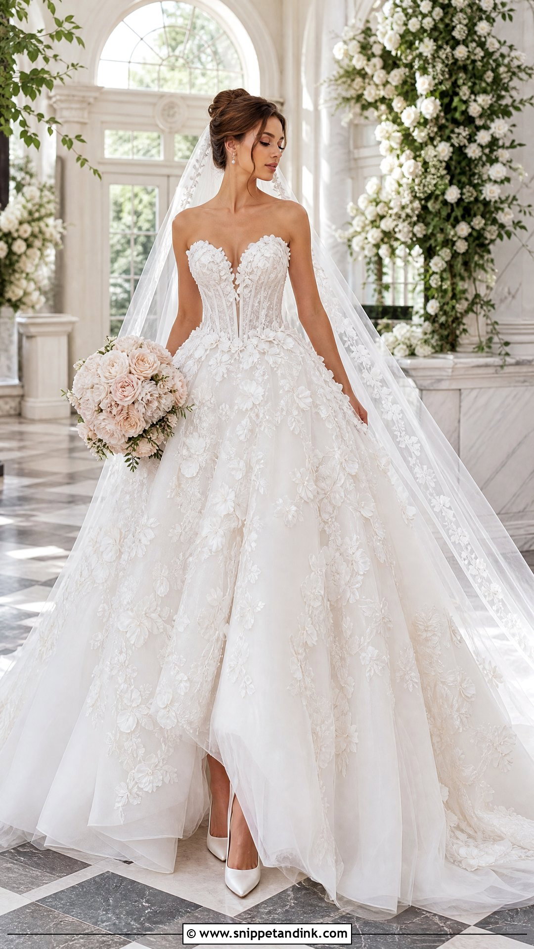 Floral Applique Princess Wedding Dress - Snippet and Ink - 20 Wona Concept Wedding Dress Ideas