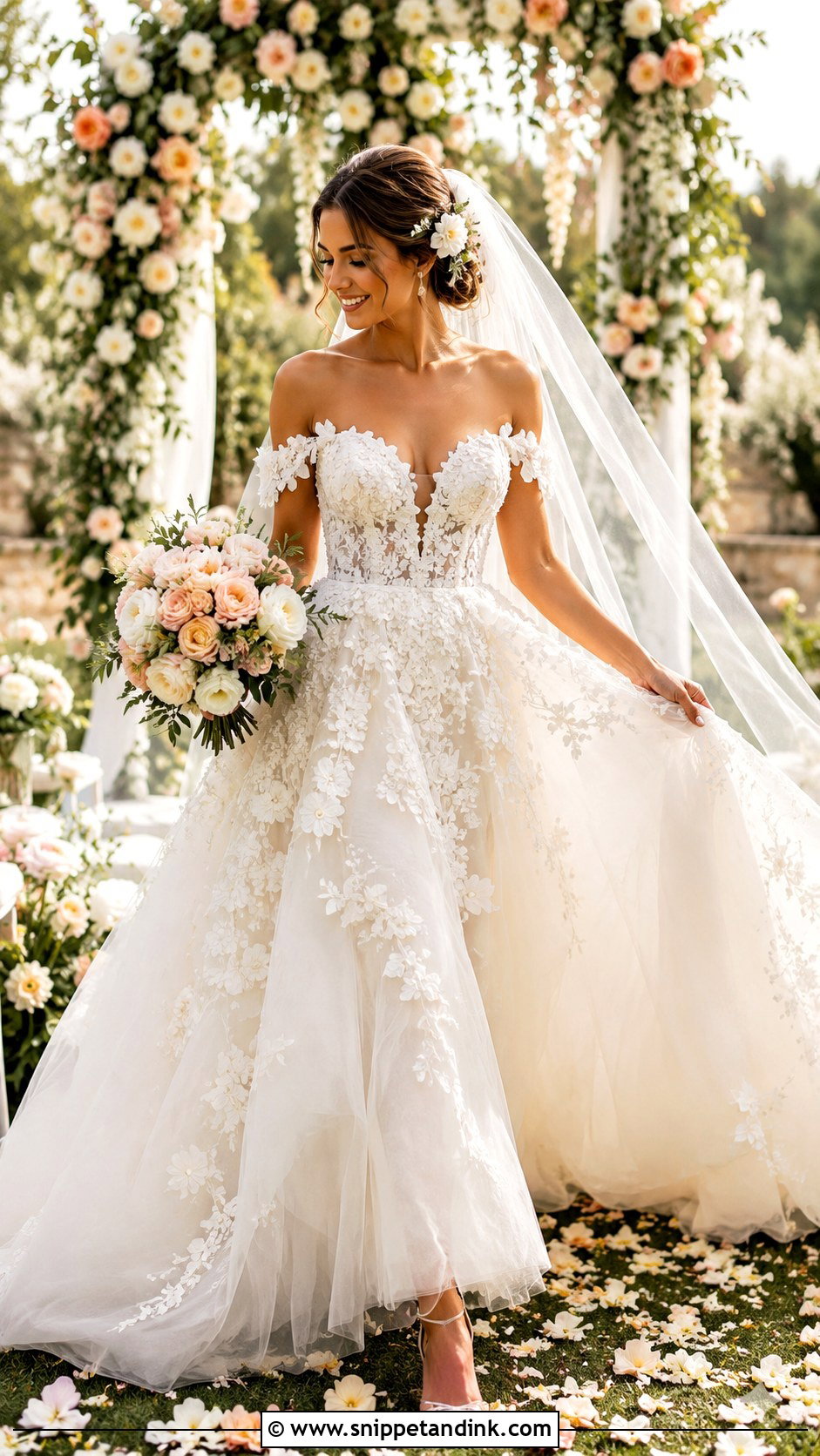Floral Applique Princess Wedding Dress - Snippet and Ink - 25 Dream Princesses Wedding Dresses