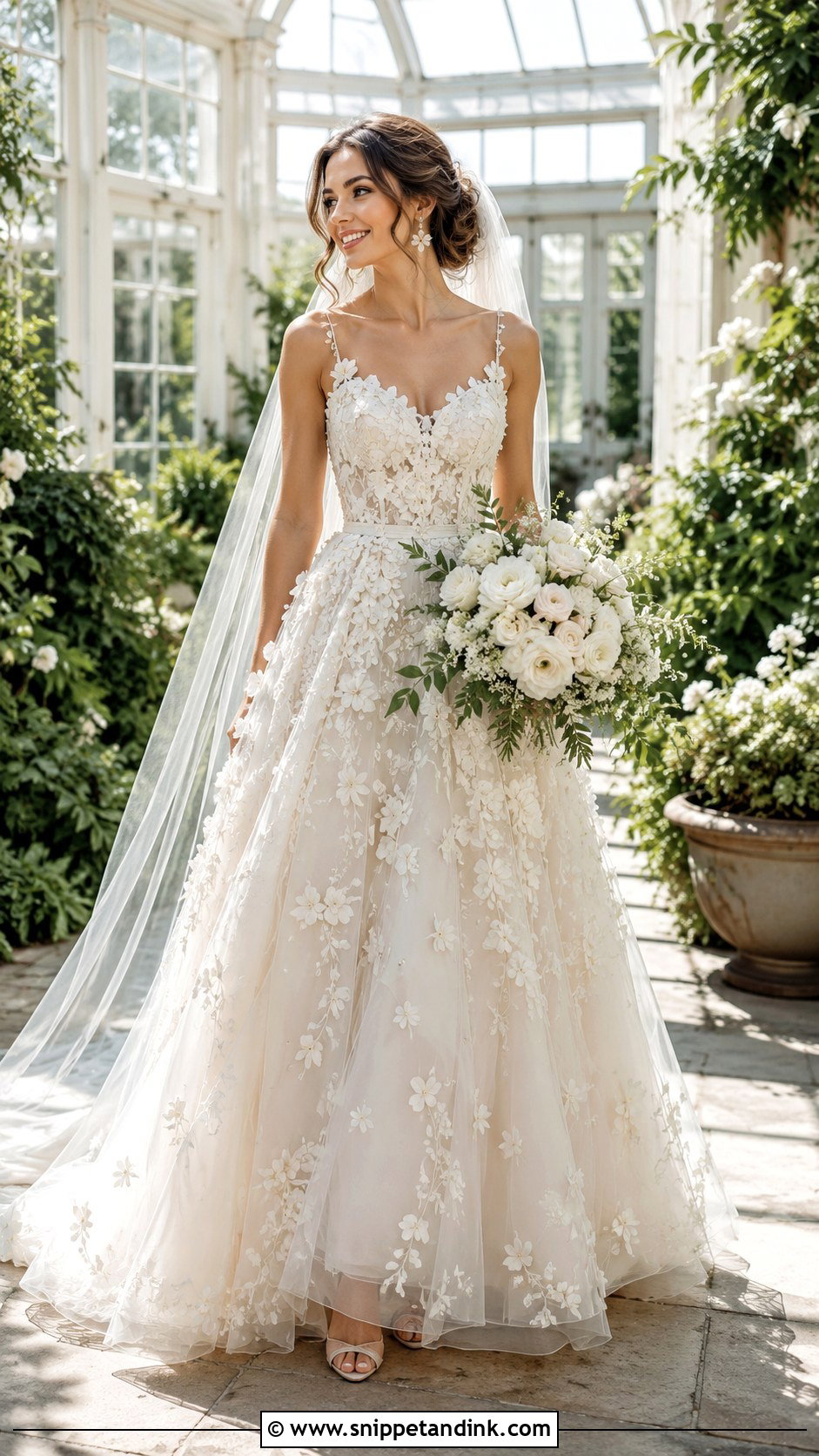 Floral Applique Princess Wedding Dress - Snippet and Ink - 20 Gorgeous Wedding Dress Princesses Ideas