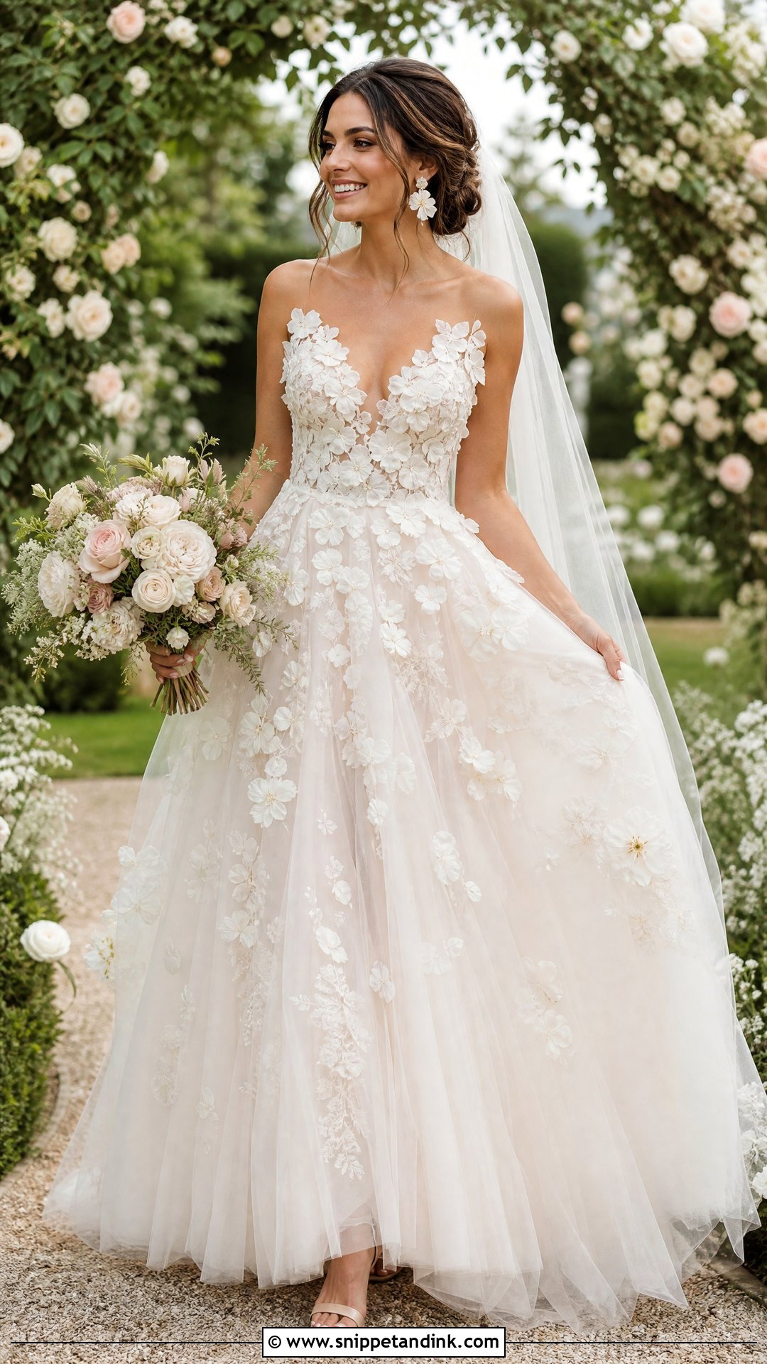 Floral Applique Princess Wedding Dress - Snippet and Ink - 20 Pretty Wedding Dresses Princesses