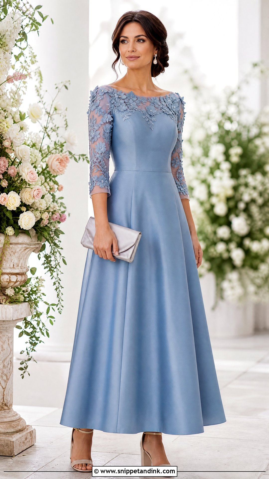 Floral Applique Principal Sponsor Gown - Snippet and Ink - 20 Principal Sponsor Gown Style Ideas