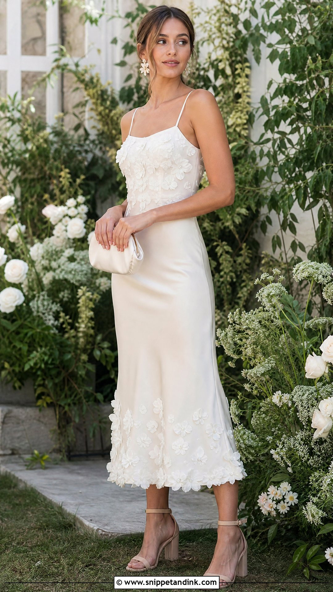 Floral Applique Rehearsal Dinner Dress - Snippet and Ink - 20 Unique Rehearsal Dinner Dress Ideas