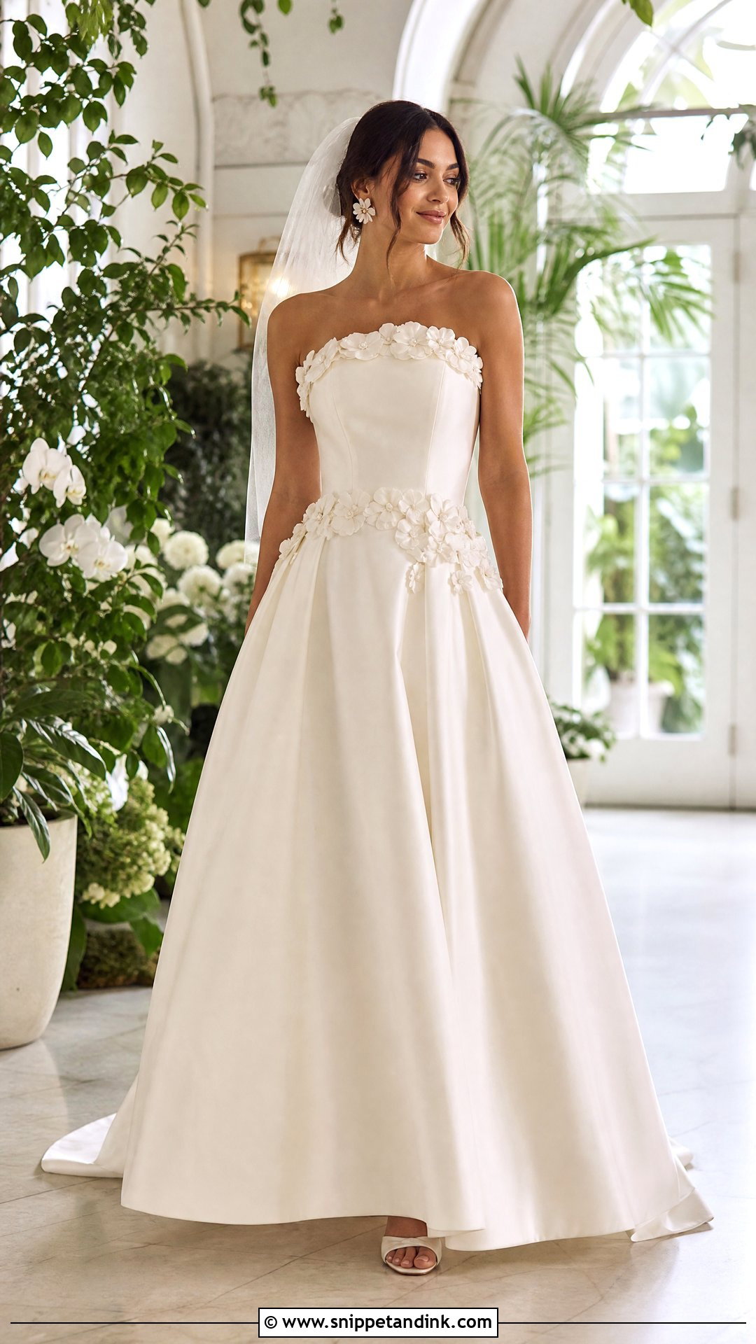 Floral Applique Taffeta Wedding Dress - Snippet and Ink - 25 Taffeta Wedding Dress Ideas