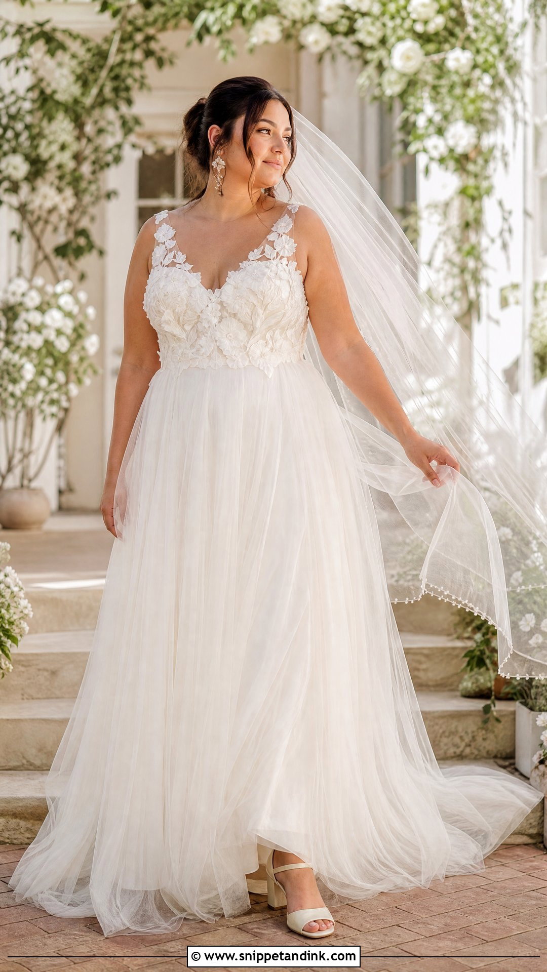 Floral Applique Top With Tulle Wedding Skirt - Snippet and Ink - 20 Wedding Skirt Separate Ideas