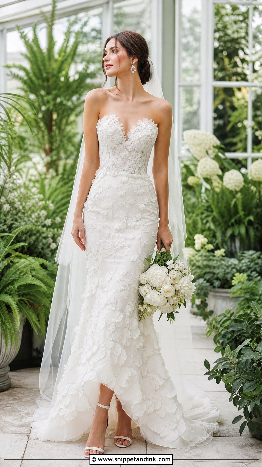 Floral Applique Tulip Wedding Dress - Snippet and Ink - 20 Tulip Wedding Dress Ideas