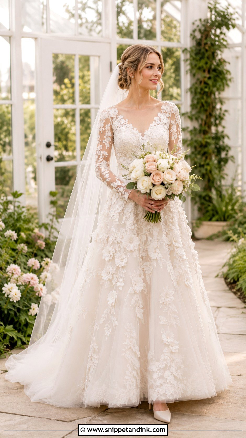 Floral Applique Utah Wedding Dress - Snippet and Ink - 20 Utah Wedding Dress Ideas