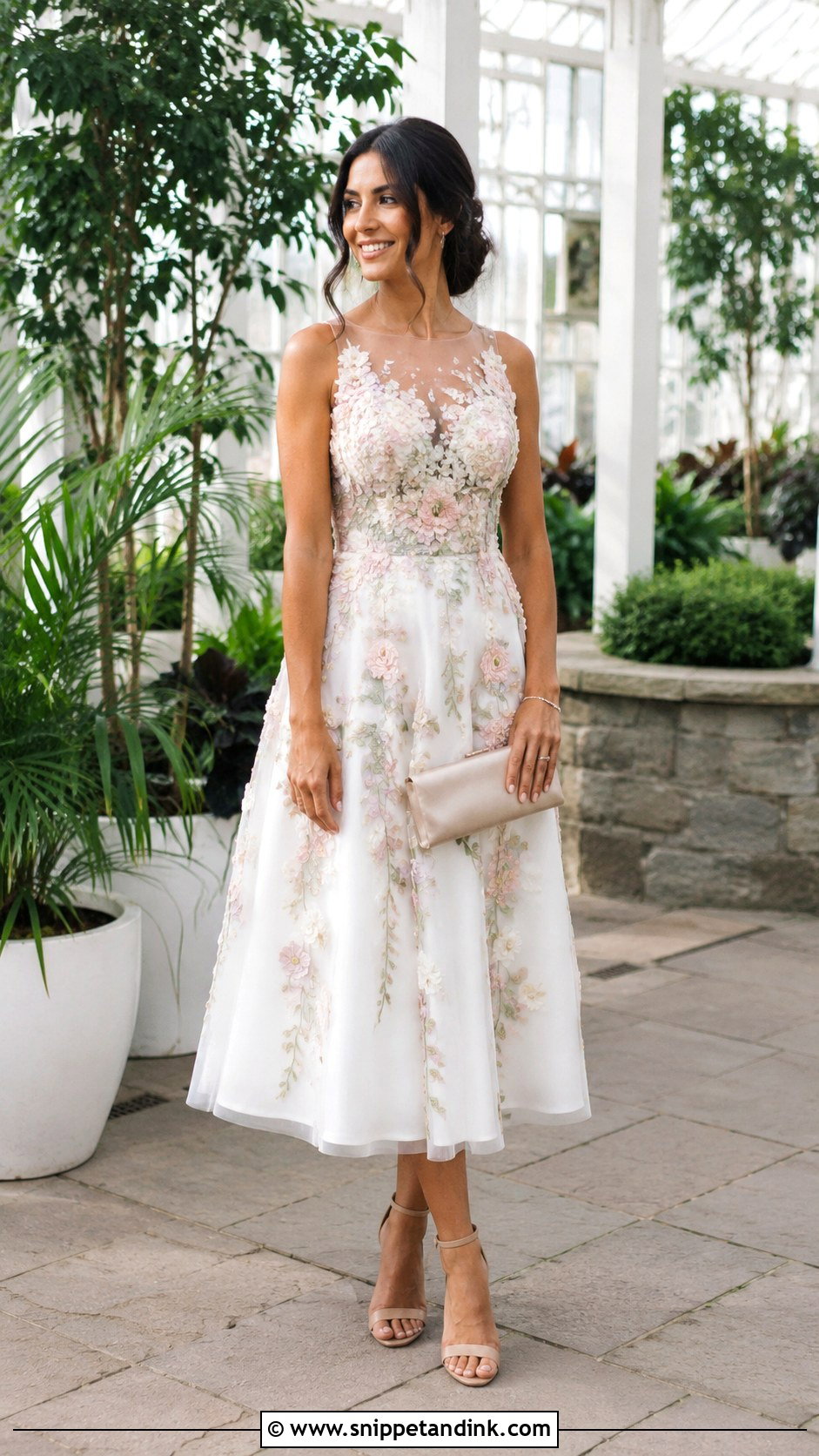 Floral Applique Vow Renewal Dress - Snippet and Ink - 20 10 Year Vow Renewal Dress Ideas