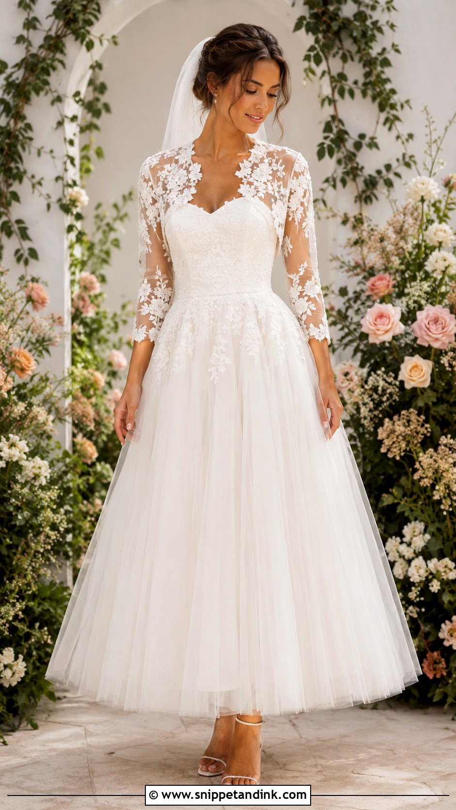 Floral Applique Wedding Bolero With Tulle Skirt - Snippet and Ink - 25 Wedding Bolero Ideas