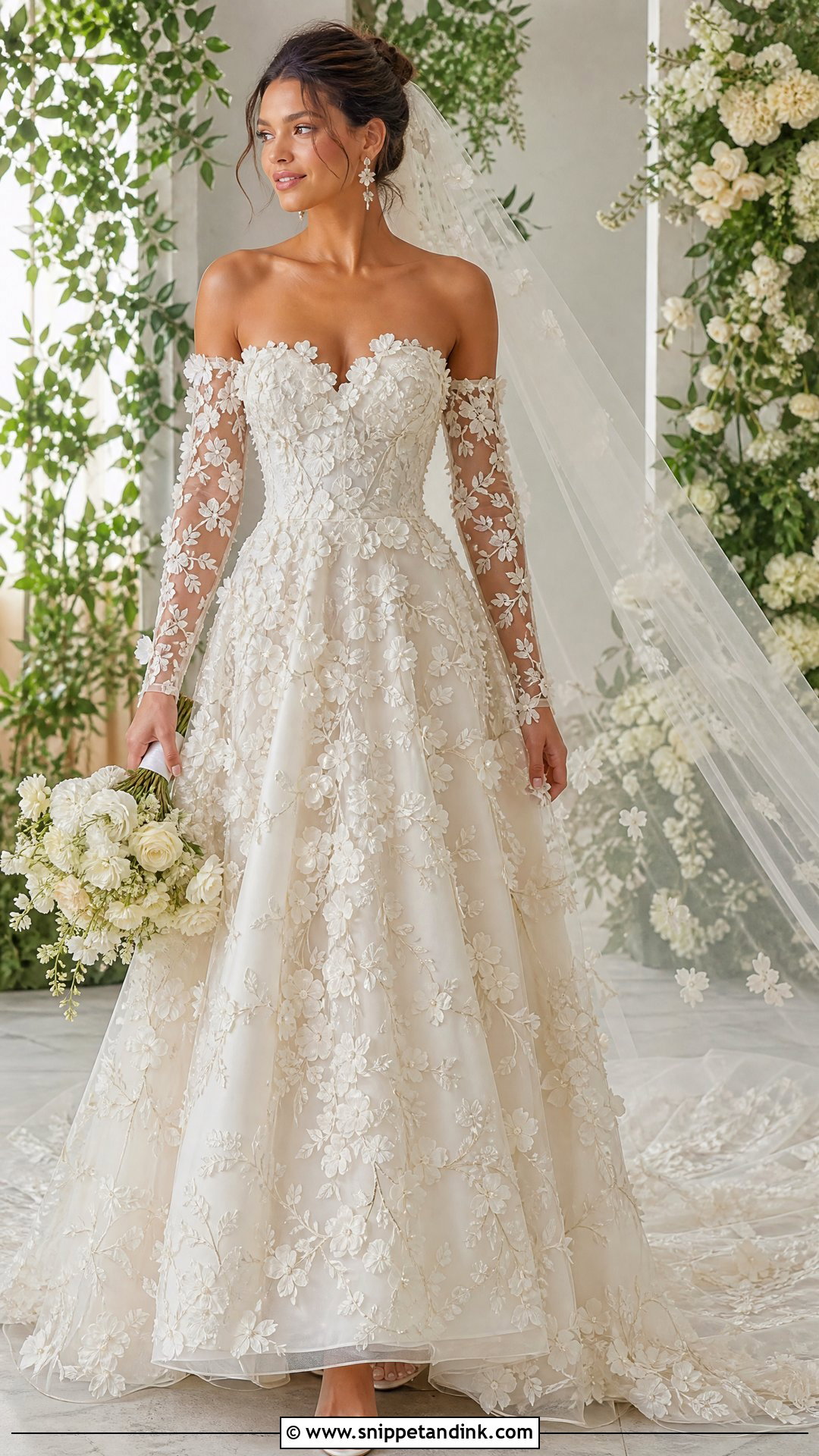Floral Applique Wedding Couture - Snippet and Ink - 20 Wedding Couture Ideas