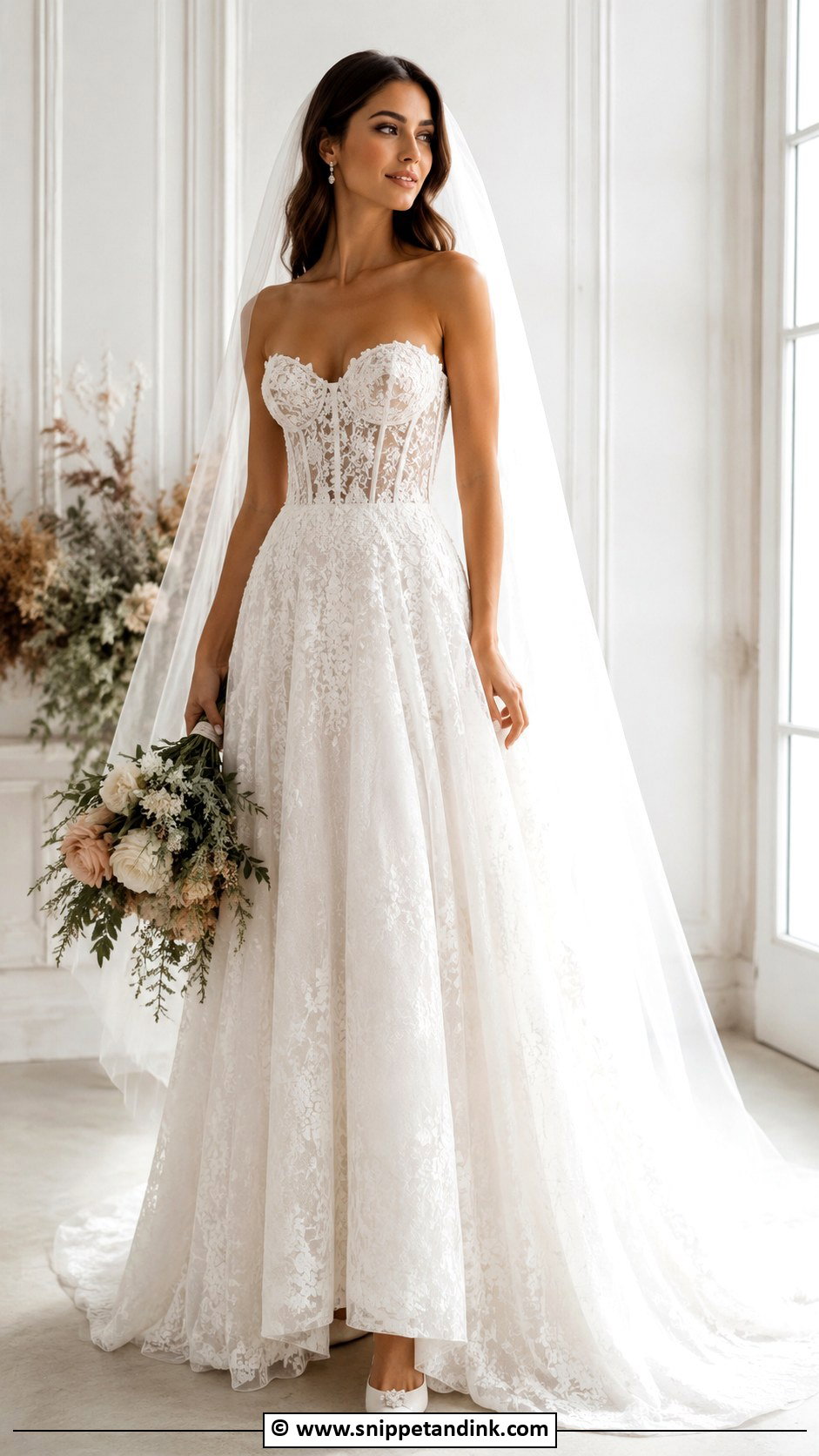 Floral Applique Wedding Dress - Snippet and Ink - 25 Enchanting Wedding Dress Ideas