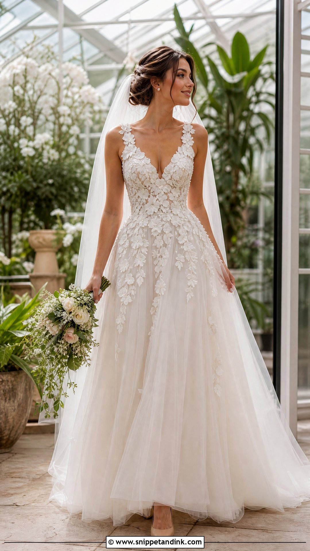 Floral Applique Wedding Dress - Snippet and Ink - 20 The Wedding Dress Ideas