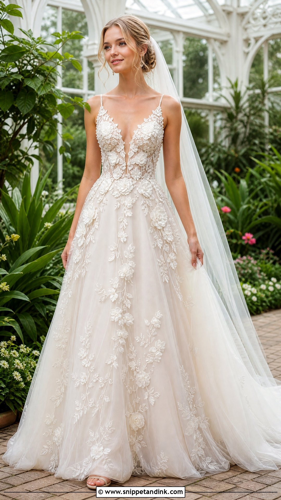 Floral Applique Wedding Dress - Snippet and Ink - 20 Unique Elegant Wedding Dresses