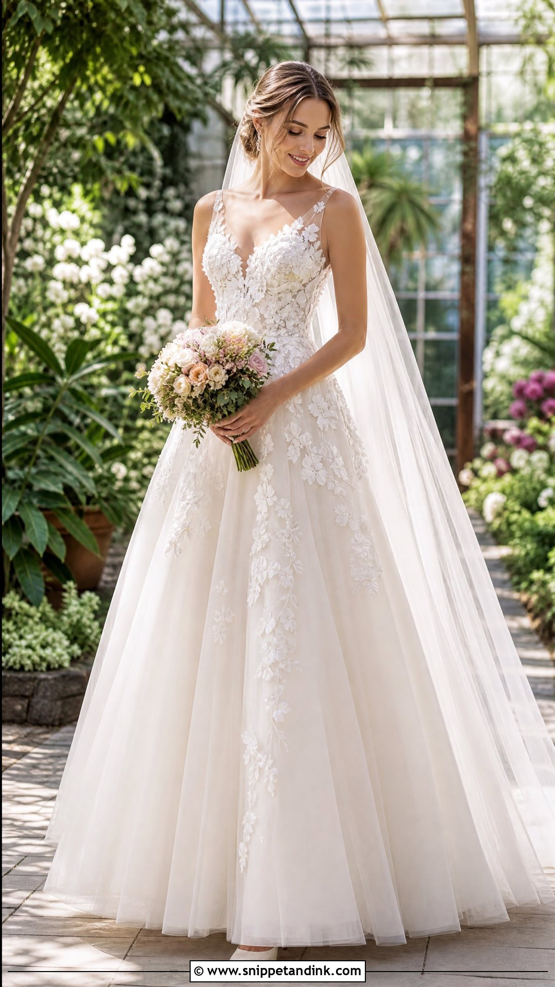 Floral Applique Wedding Dress - Snippet and Ink - 20 Vogue Wedding Dress Ideas