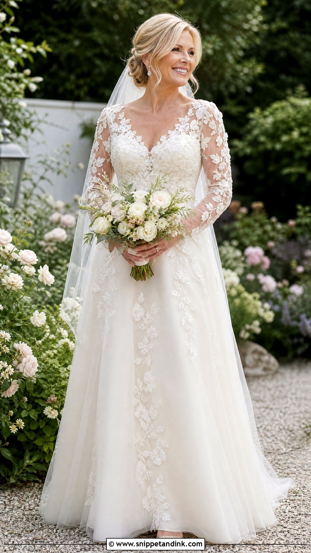 Floral Applique Wedding Dress - Snippet and Ink - 20 Wedding Dress Over 40 Ideas