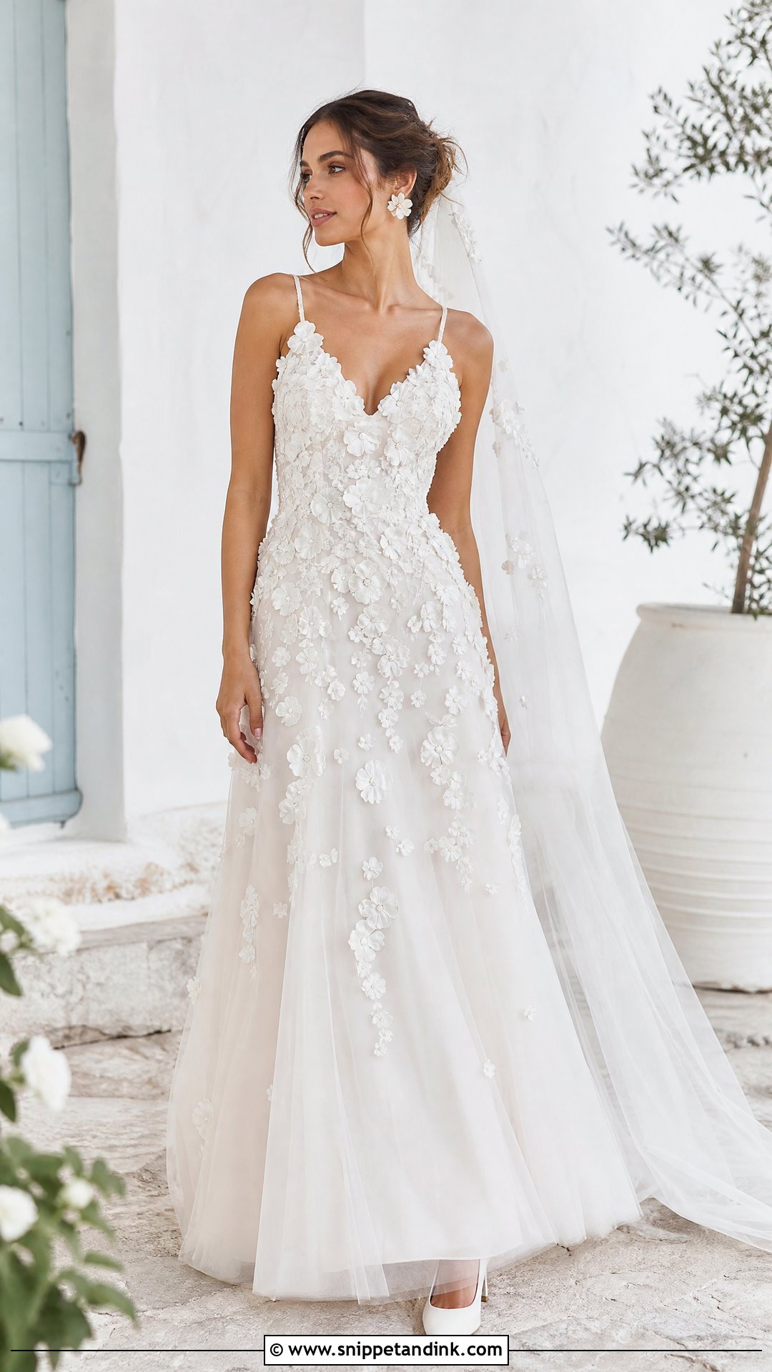 Floral Applique Wedding Dress - Snippet and Ink - 20 Wedding Dress Pictures Ideas