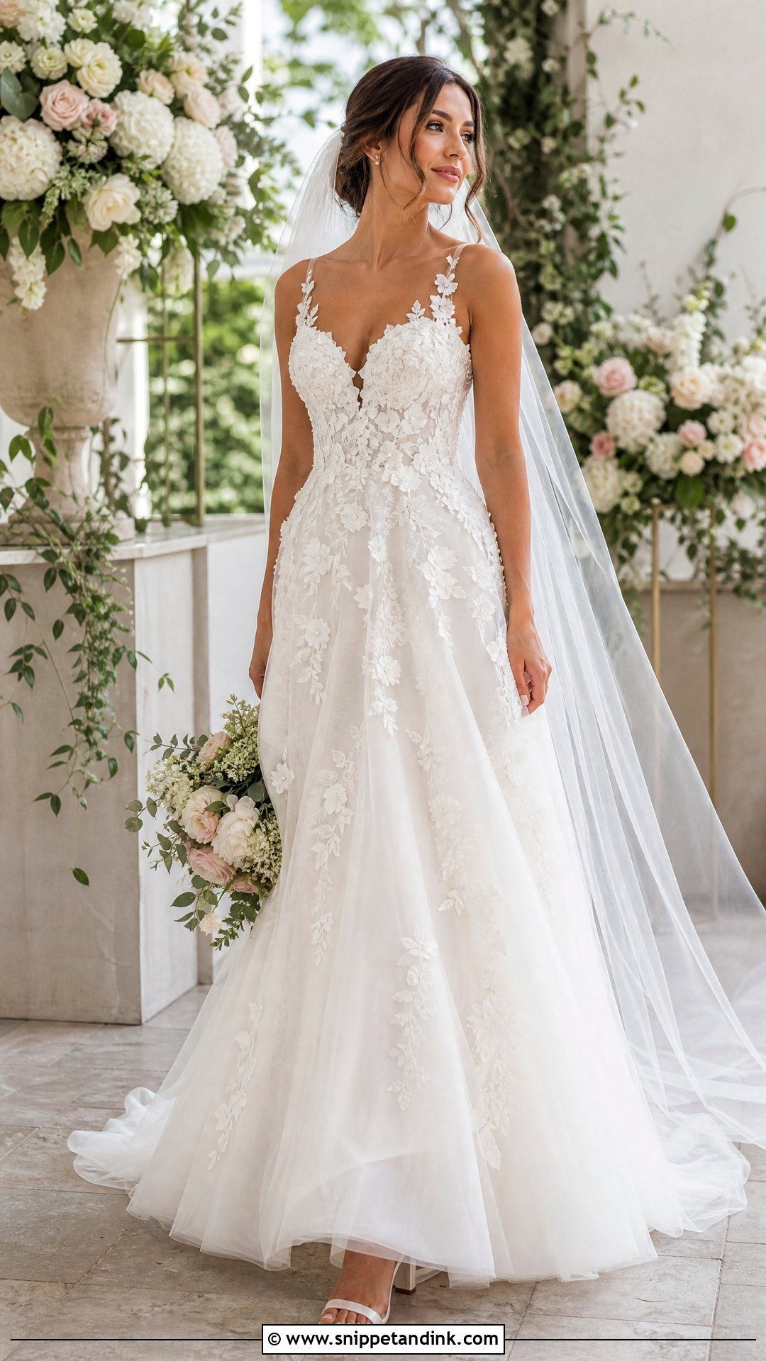 Floral Applique Wedding Dress - Snippet and Ink - 20 Wedding Dresses for Sale