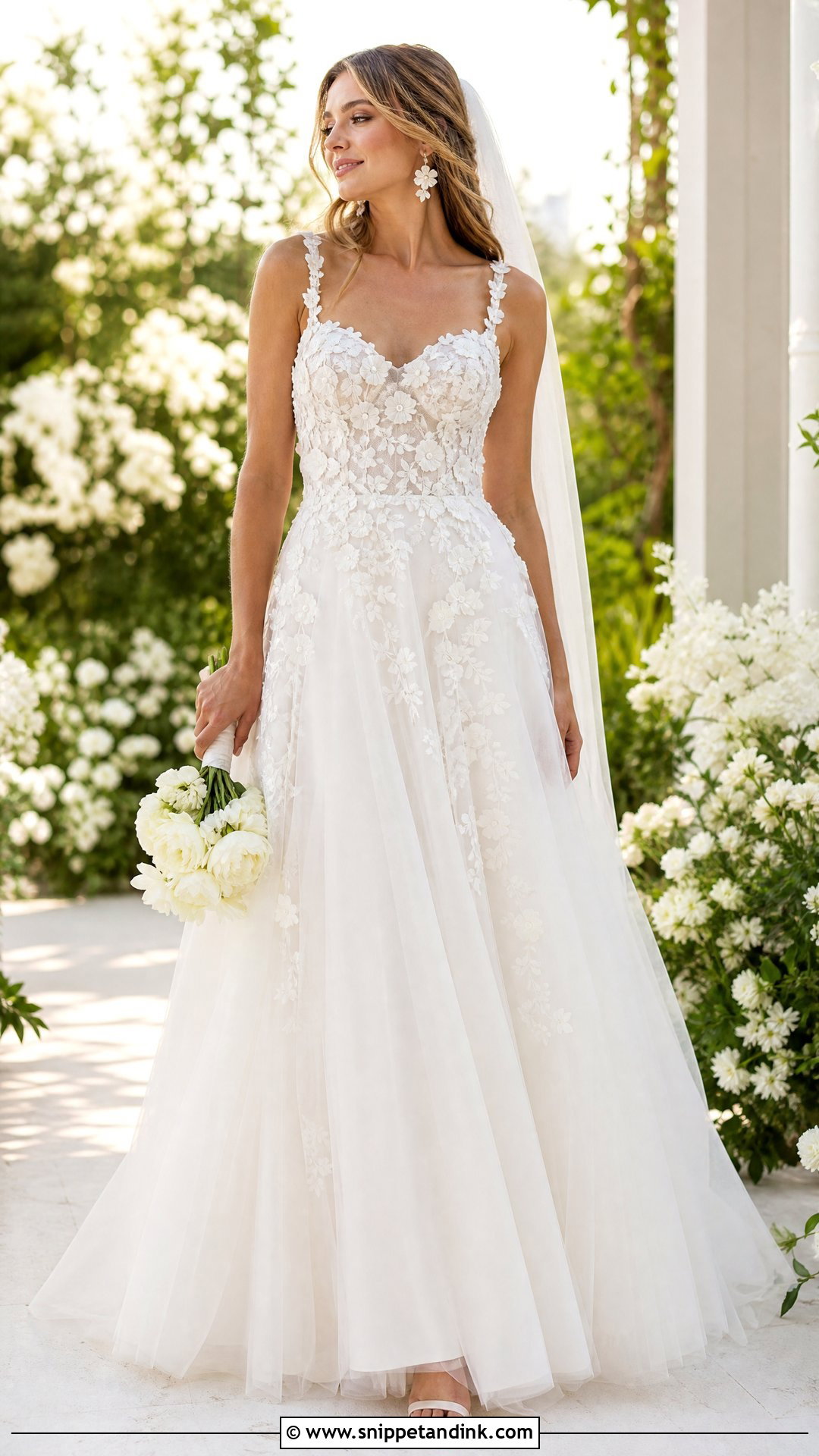 Floral Applique Wedding Dress - Snippet and Ink - 20 Wedding Dresses Photos