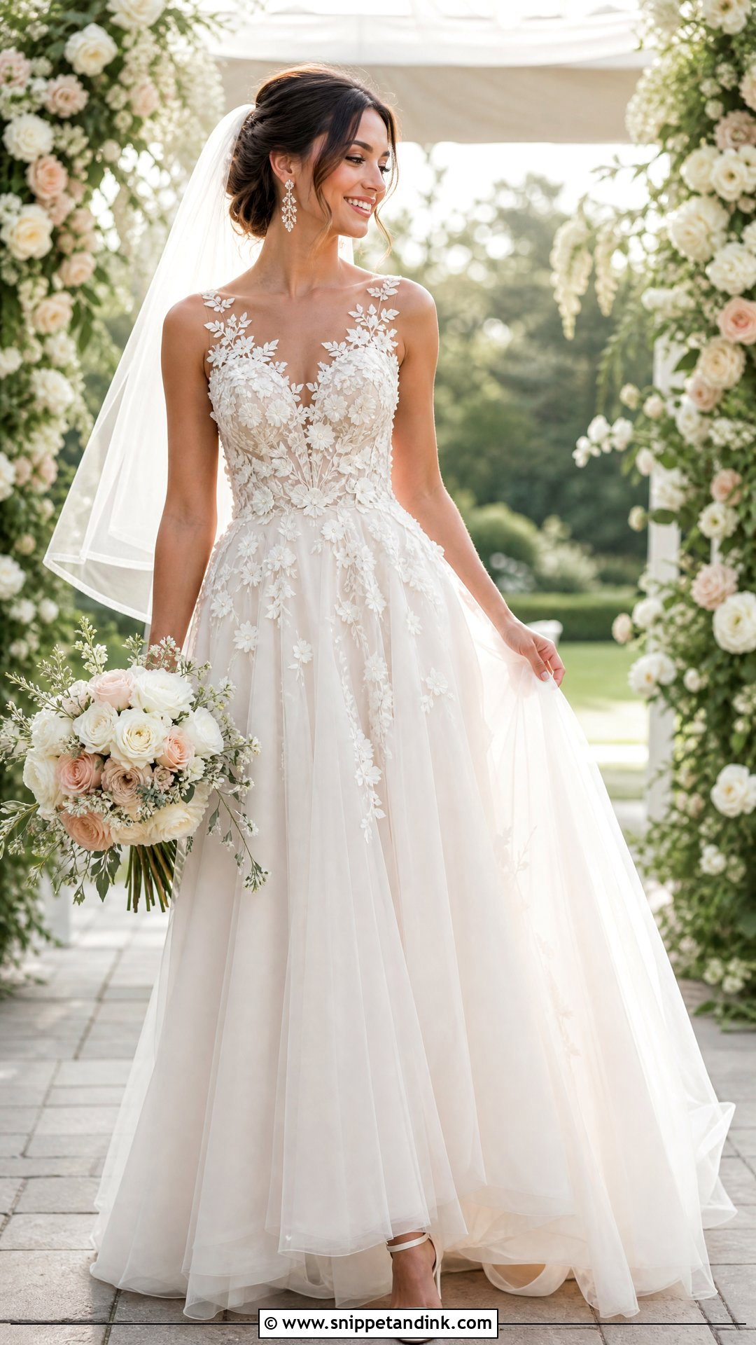Floral Applique Wedding Dress - Snippet and Ink - 20 Original Wedding Dress Ideas