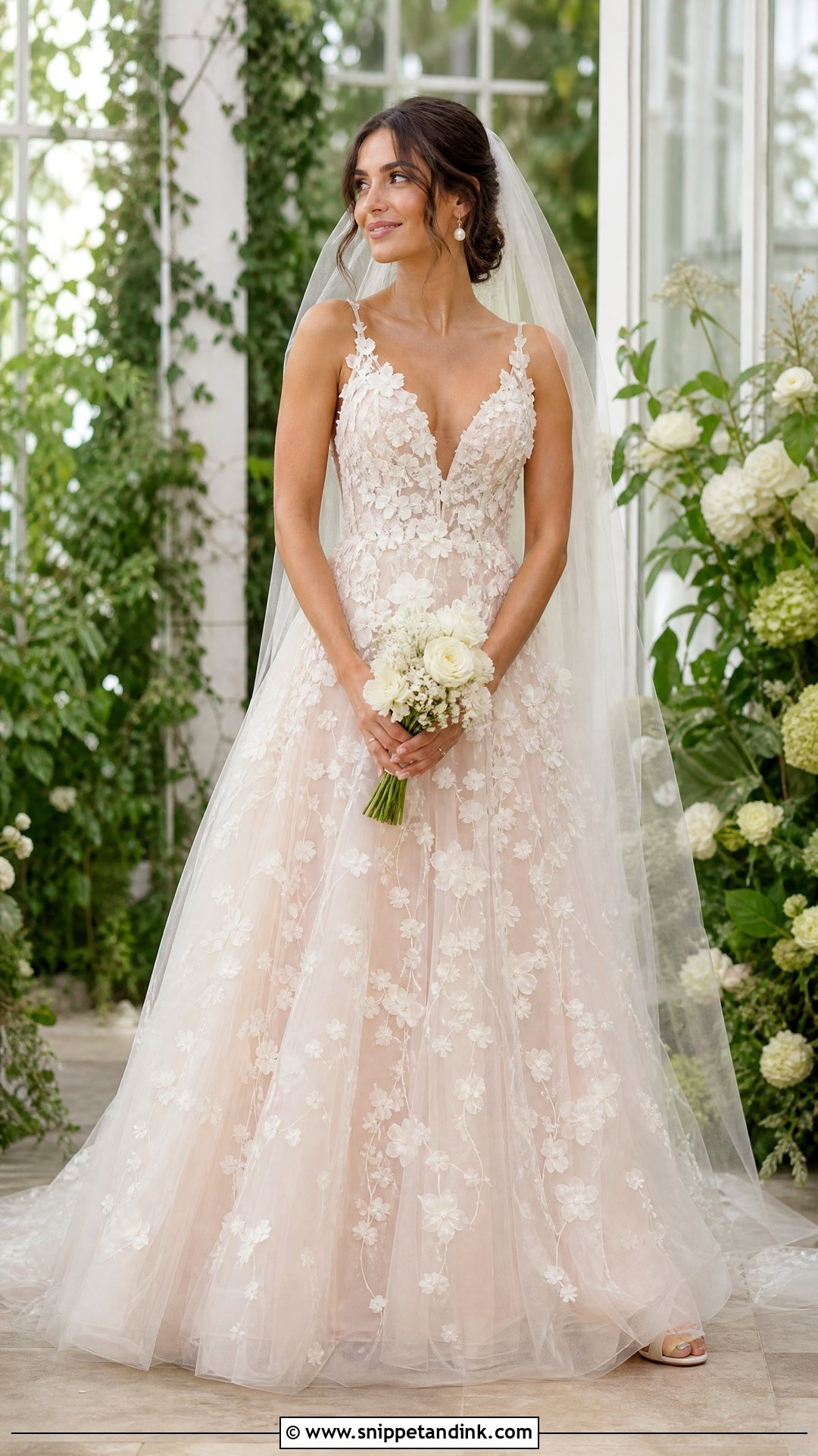 Floral Applique Wedding Dress - Snippet and Ink - 20 Womens Wedding Dresses