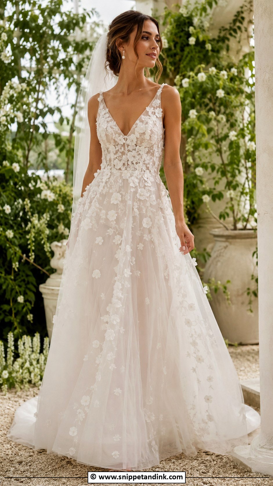 Floral Applique Wedding Dress - Snippet and Ink - 30 Ethereal Wedding Dress Romantic Ideas