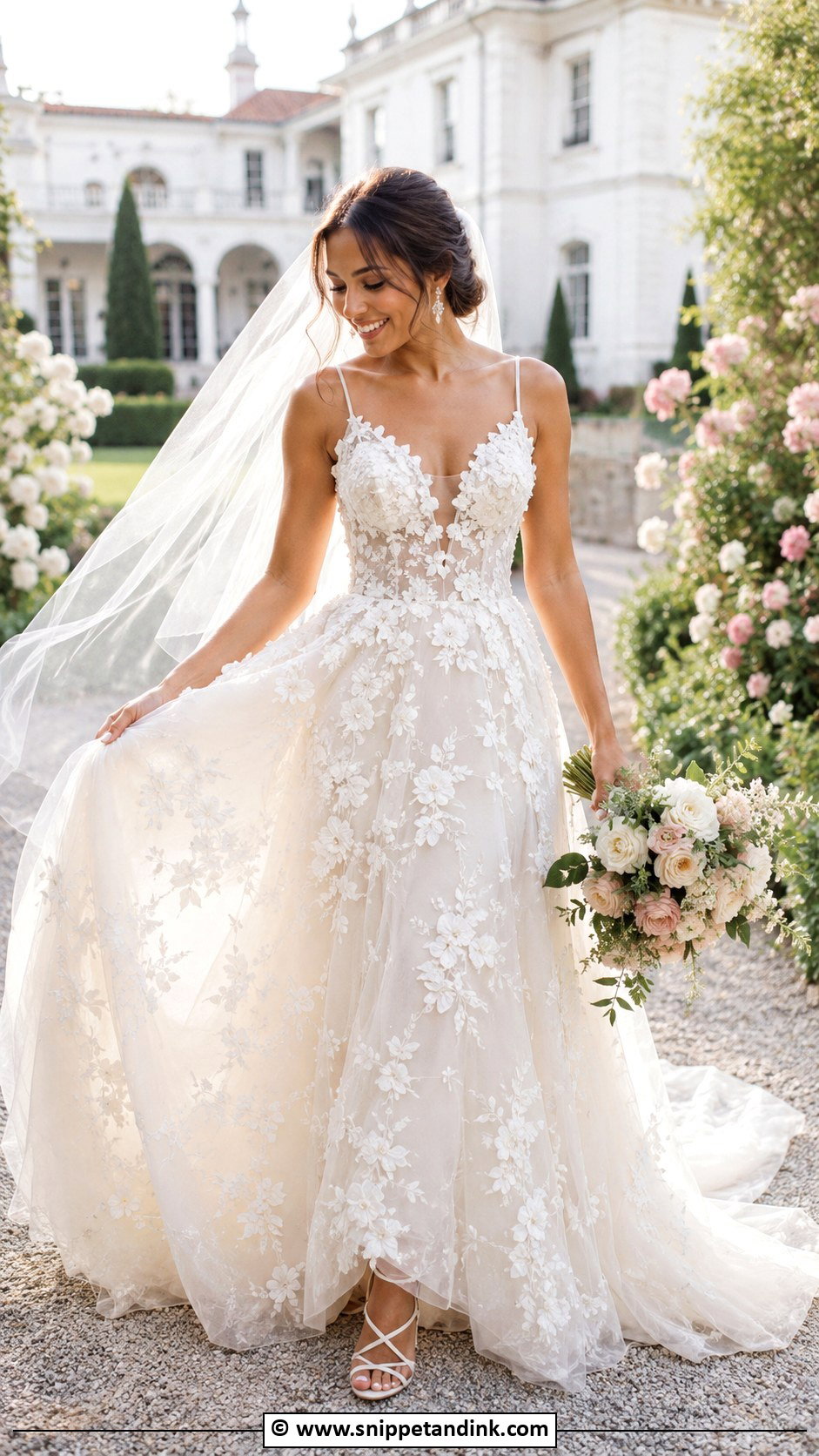 Floral Applique Wedding Dress - Snippet and Ink - 30 Luxury Wedding Dress Ideas