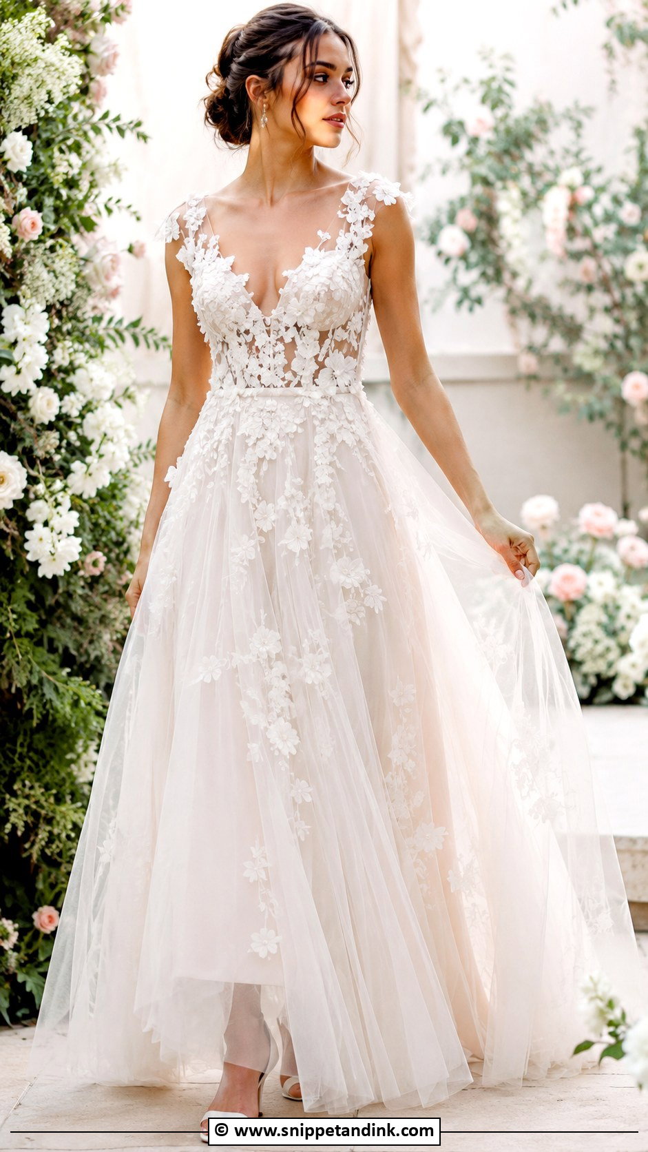Floral Applique Wedding Dress - Snippet and Ink - 30 Stylish Wedding Dresses