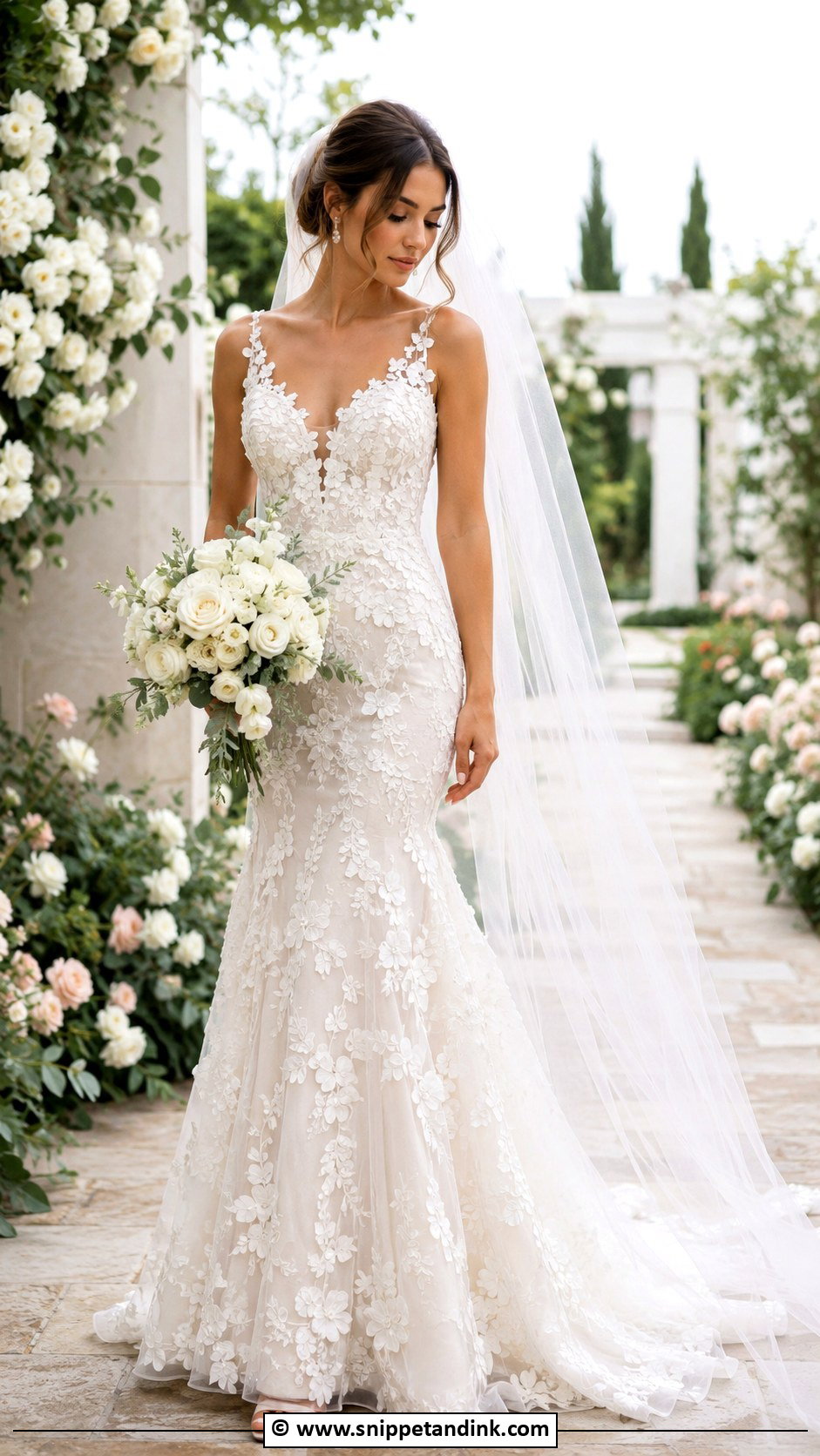 Floral Applique Wedding Dress - Snippet and Ink - 30 Wedding Dresses 2024