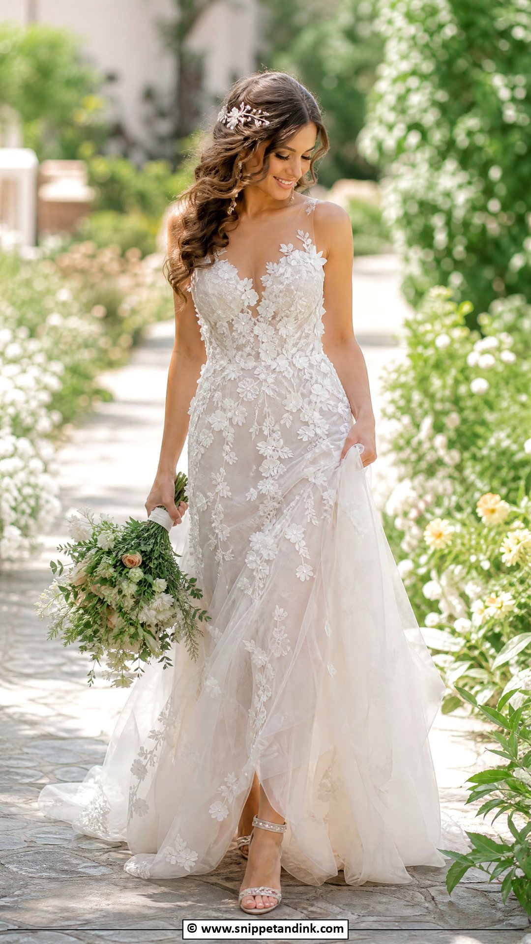 Floral Applique Wedding Dress - Snippet and Ink - 35 Dreamy Wedding Dress Ideas