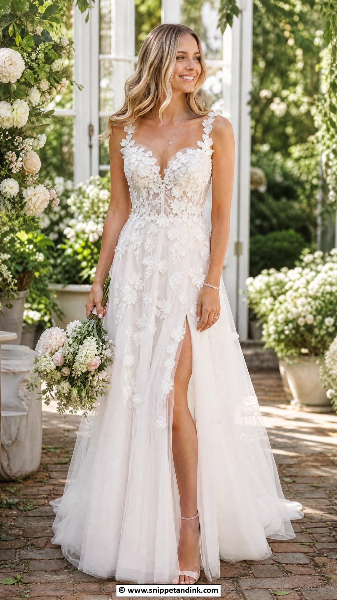 Floral Applique Wedding Dress - Snippet and Ink - 35 Latest Wedding Gowns