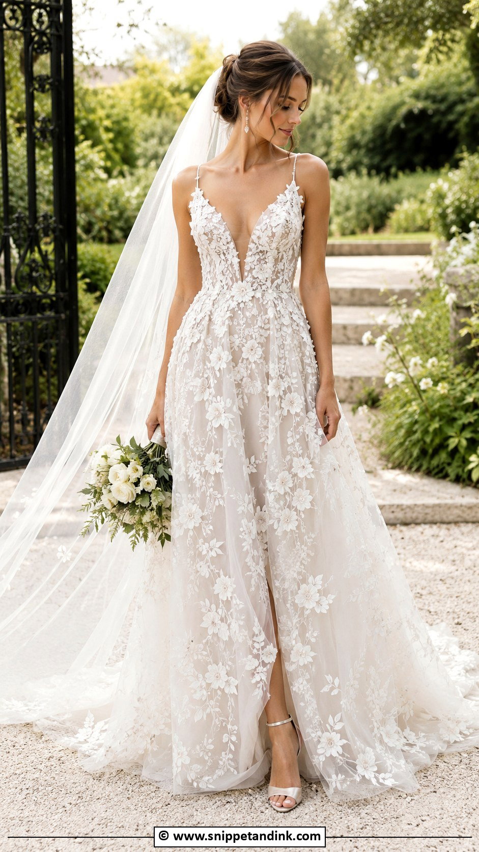 Floral Applique Wedding Dress - Snippet and Ink - 35 My Wedding Dress Ideas
