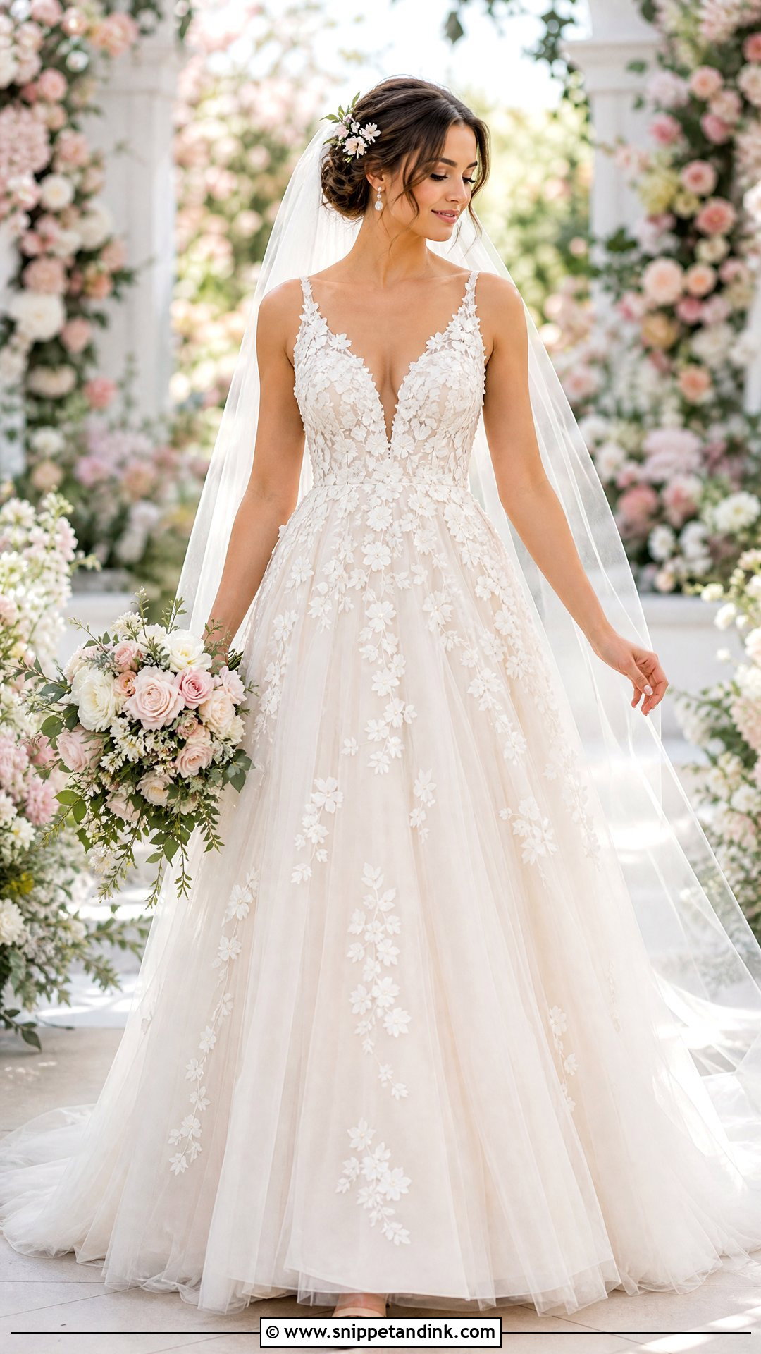 Floral Applique Wedding Dress - Snippet and Ink - 25 Affordable Wedding Dress Ideas