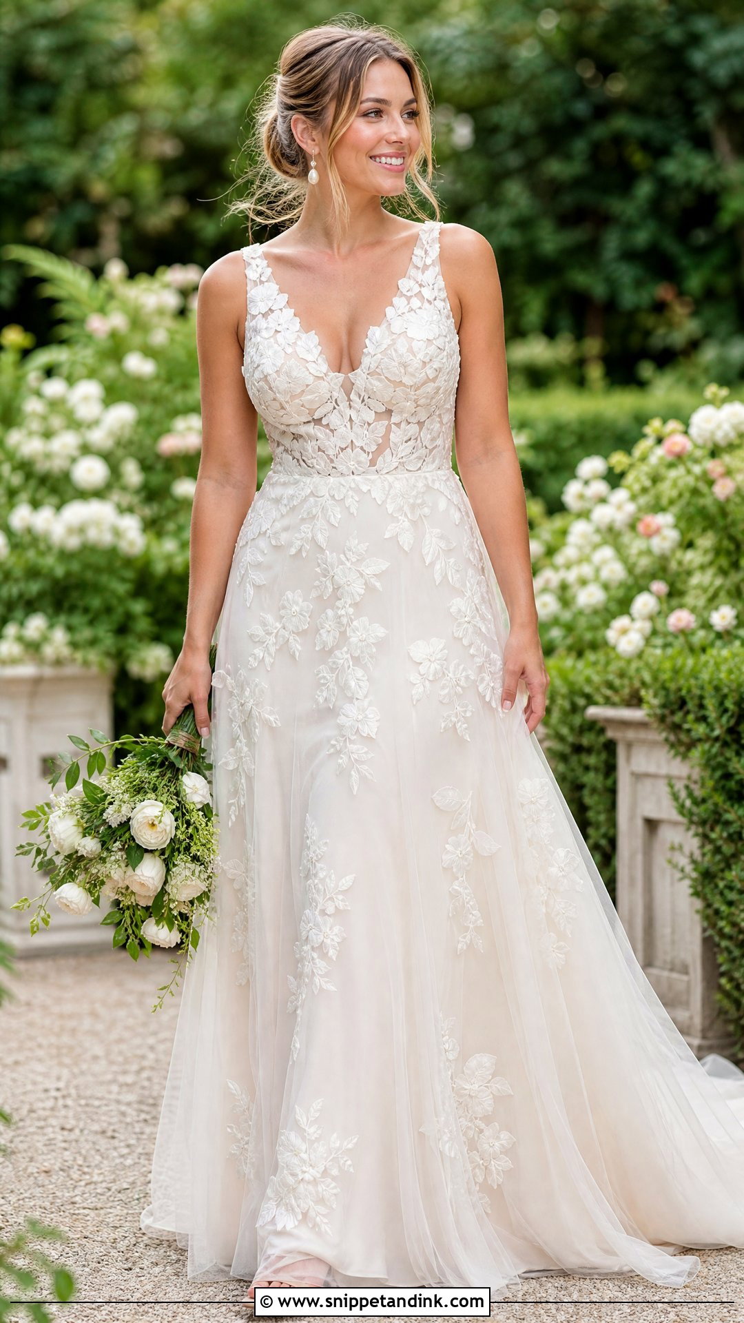 Floral Applique Wedding Dress - Snippet and Ink - 25 Cool Wedding Dresses