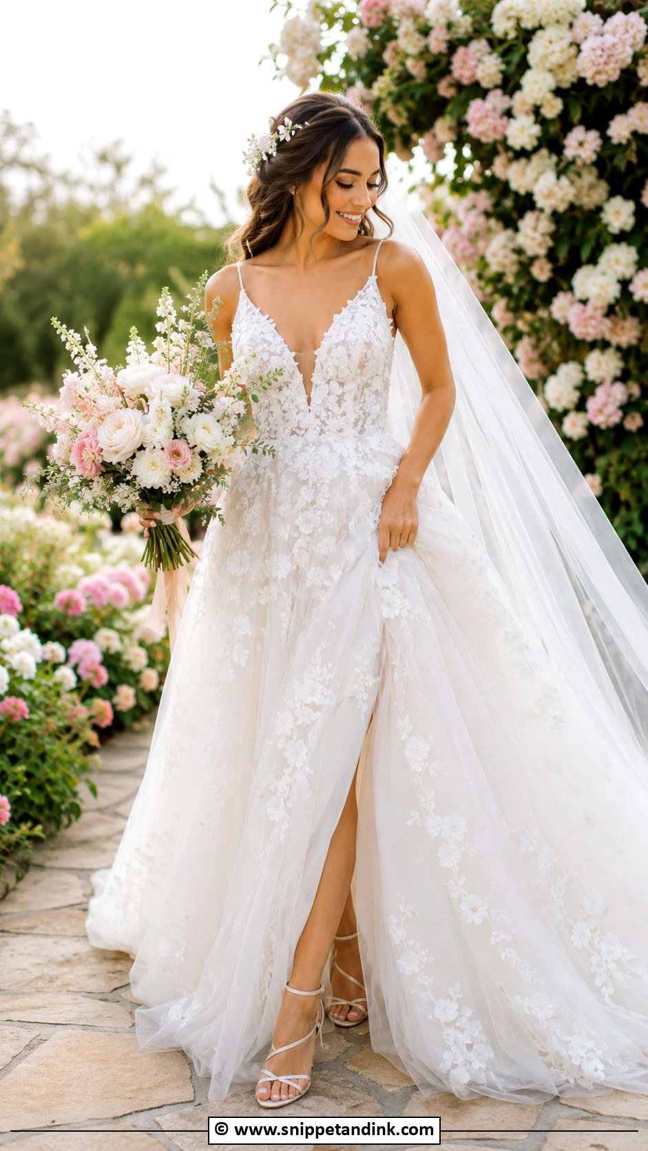 Floral Applique Wedding Dress - Snippet and Ink - 25 Trendy Wedding Dresses